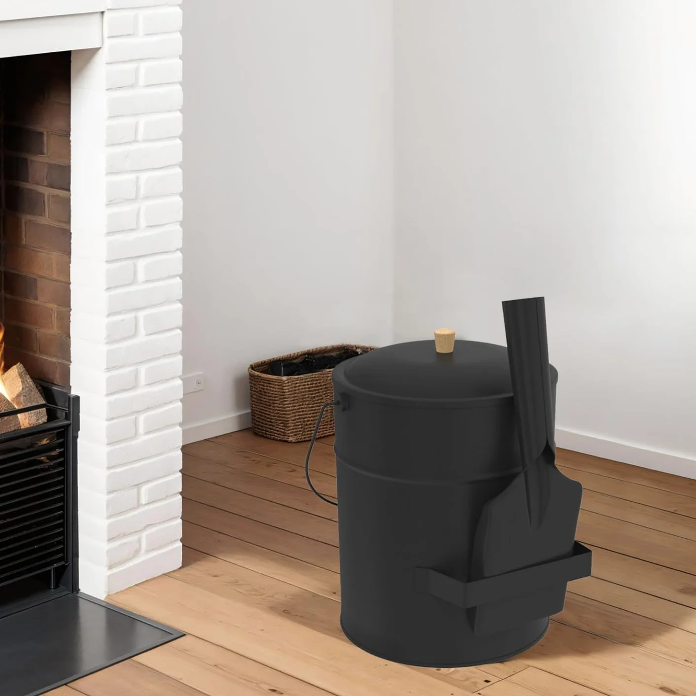 IDMarket - Cubo de cenizas de 15 kg con pala para cenizas