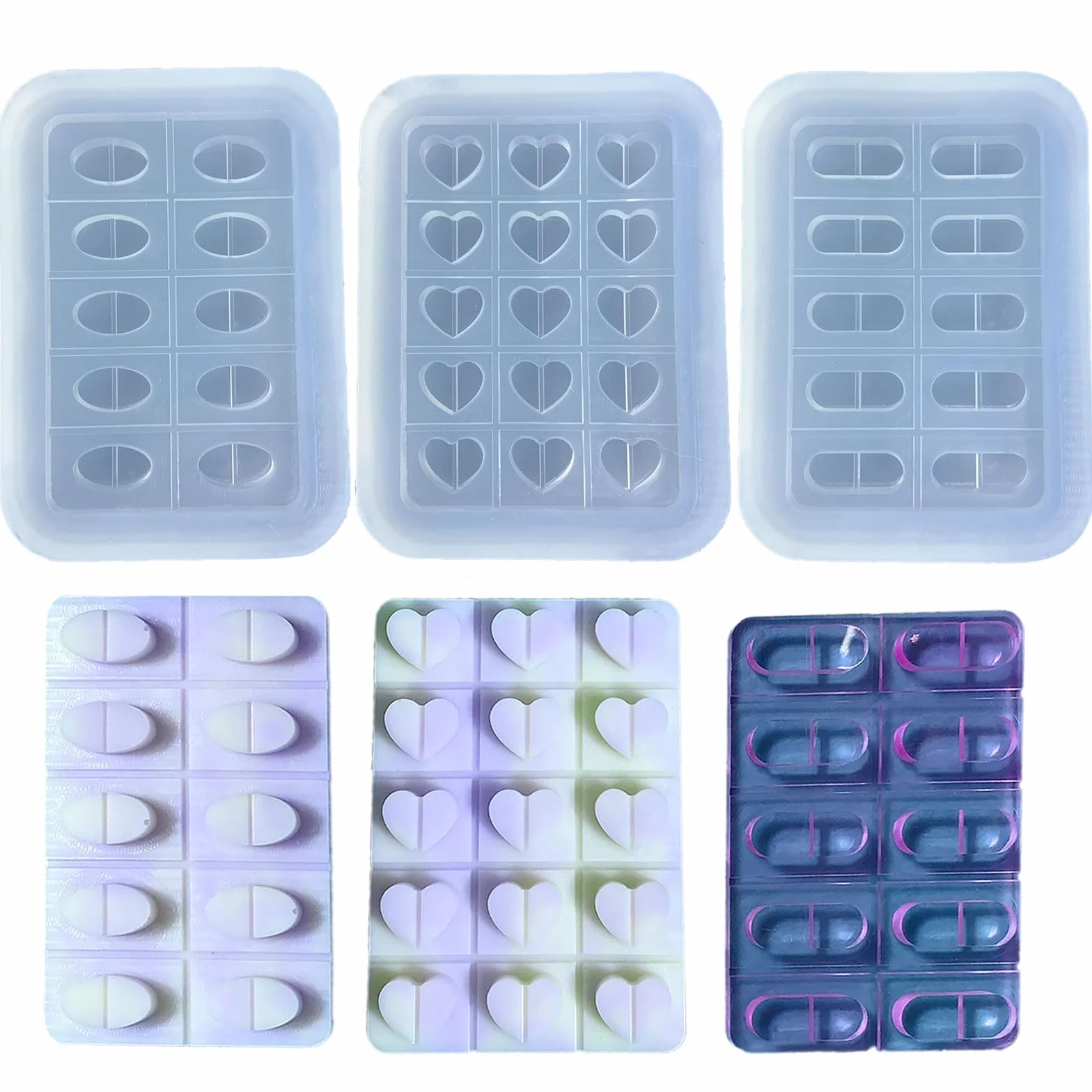 Stampi in silicone, stampo a forma di medicinali, facile da pulire, versatile, versione completa, stampo per pellet e compresse