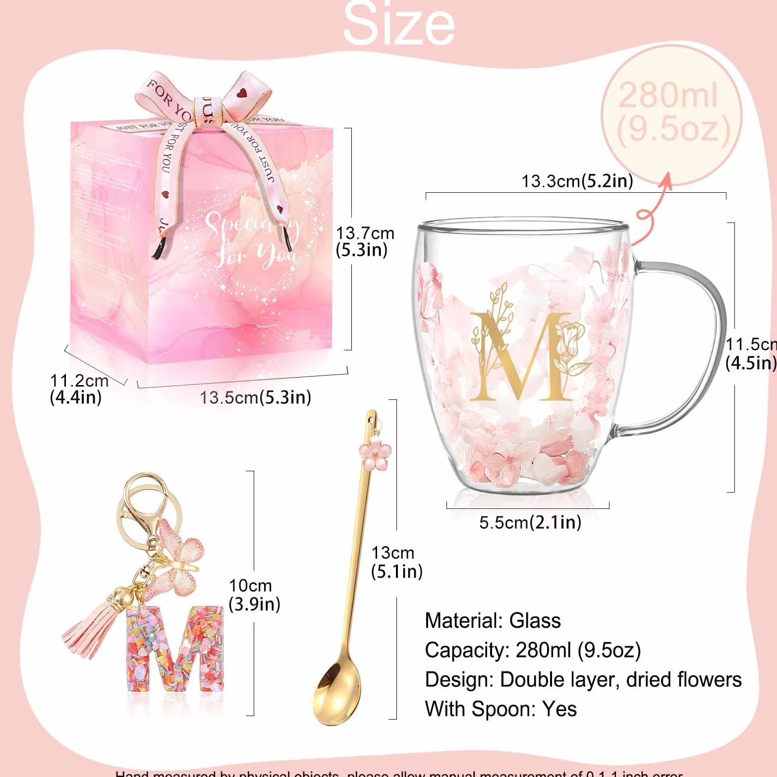 Tazze da Caffè in Vetro Doppia Parete Regalo Originale per Lei Compleanno Natale