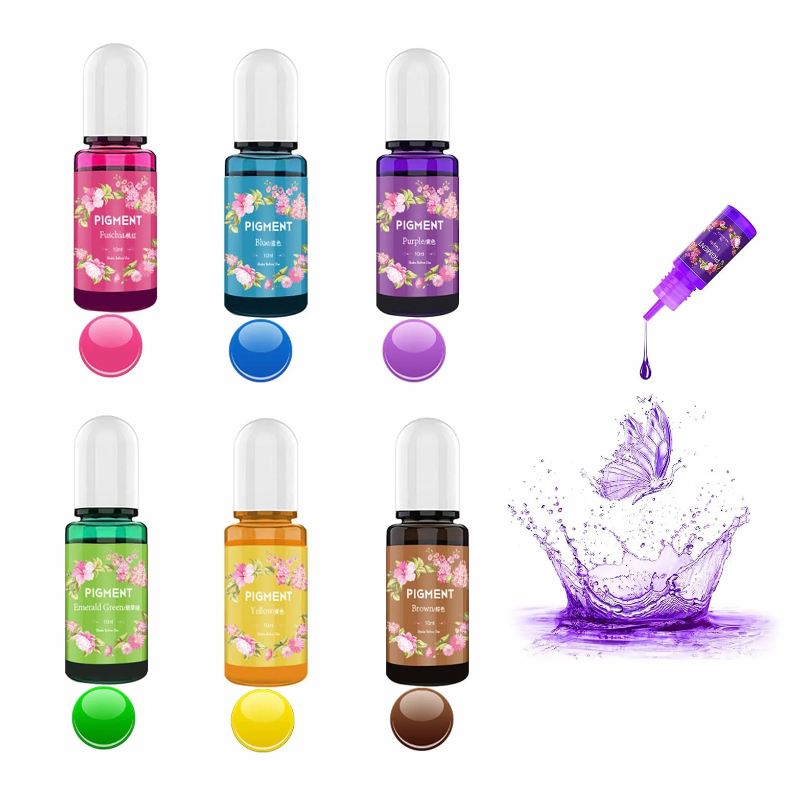 Colorante Liquido Per Candele, 6 Colori, 10ml Set Per Cera di Soia e D'api