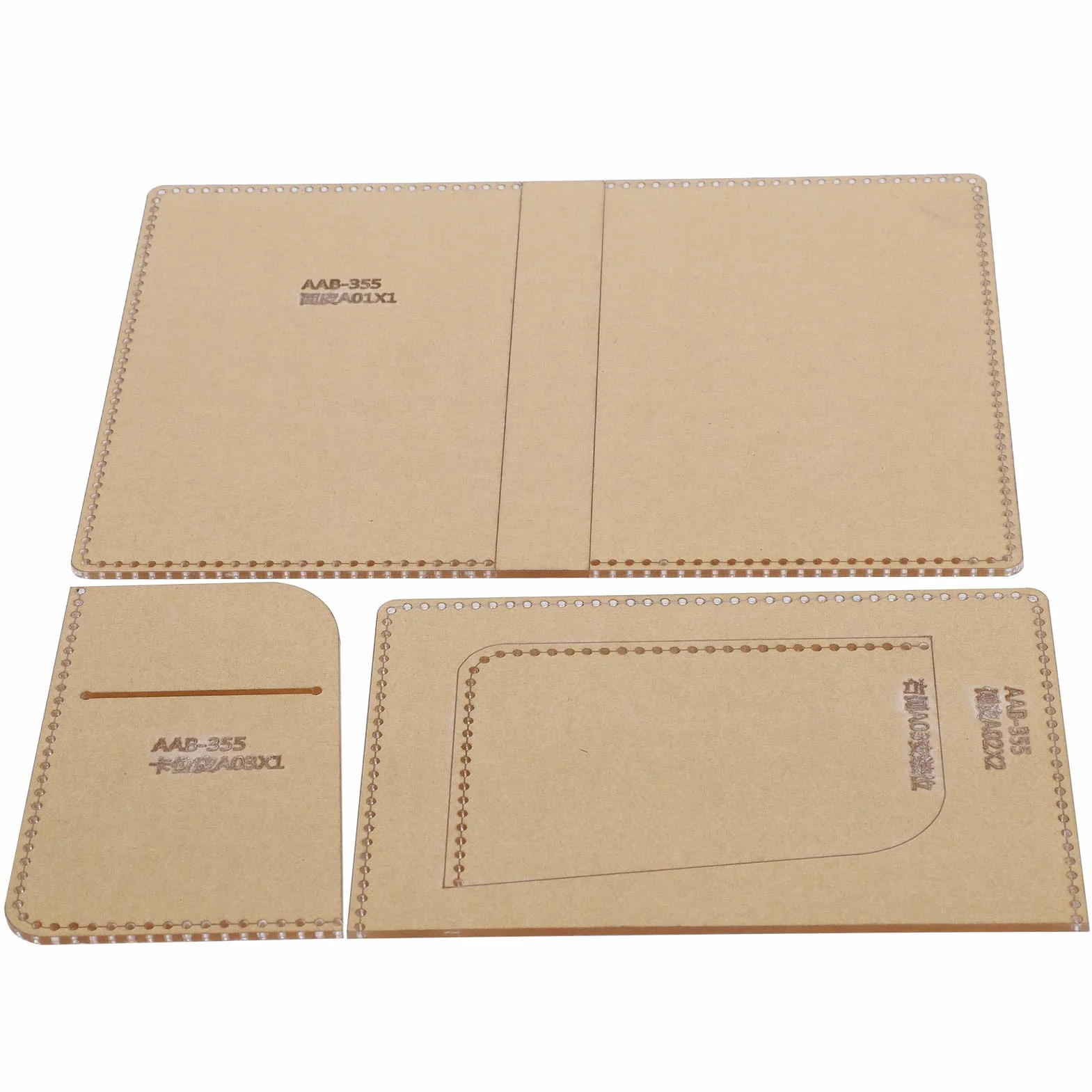 cartamodello porta passaporto in pelle modello stencil stampo per strumento artigianale in pelle fai da teKit modello acrilico 3 pezzi Handcraft Tools