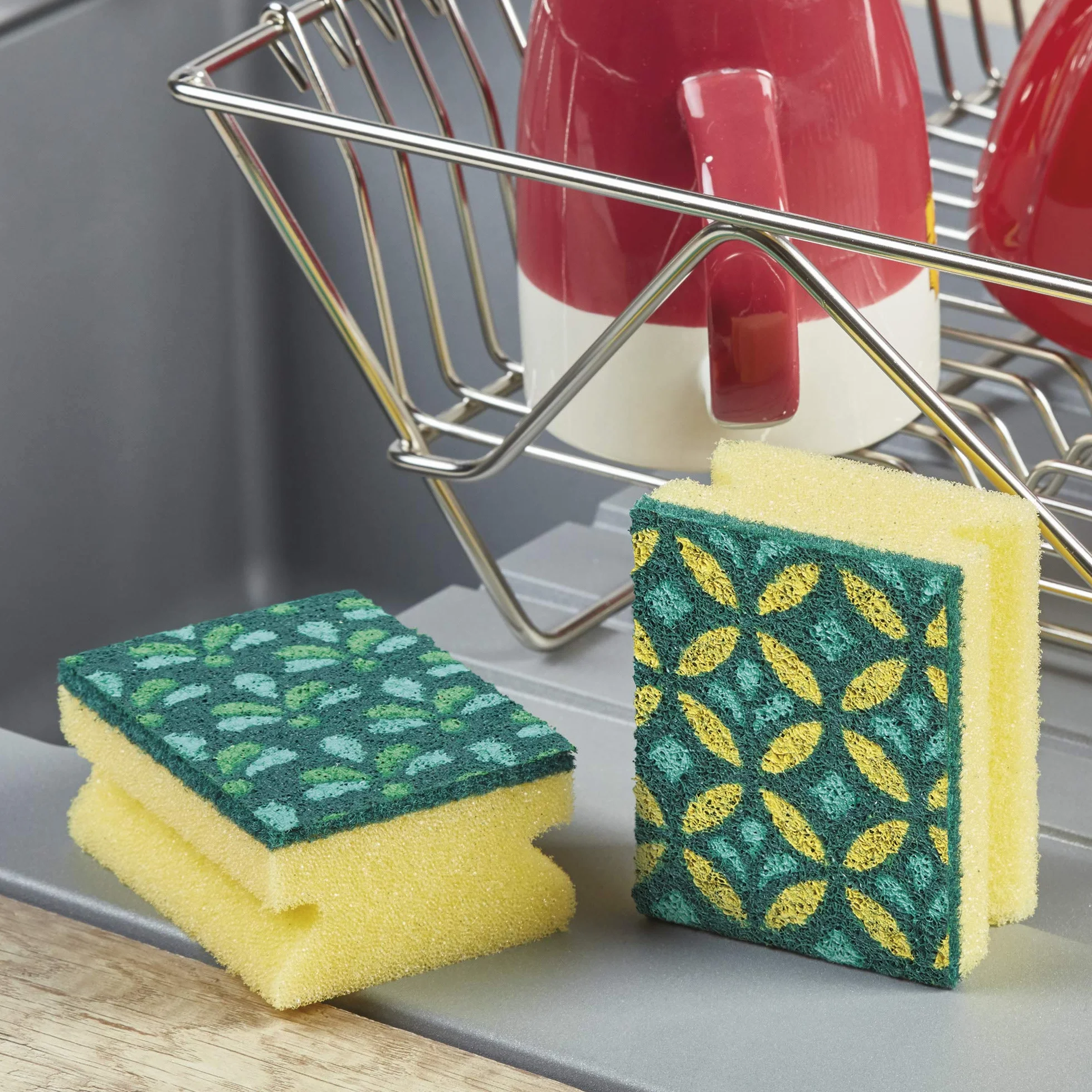 Spontex Spugna per pulizia a mosaico, con tecnologia anti-pelucchi e pratica maniglia, colore non selezionabile, confezione da 3
