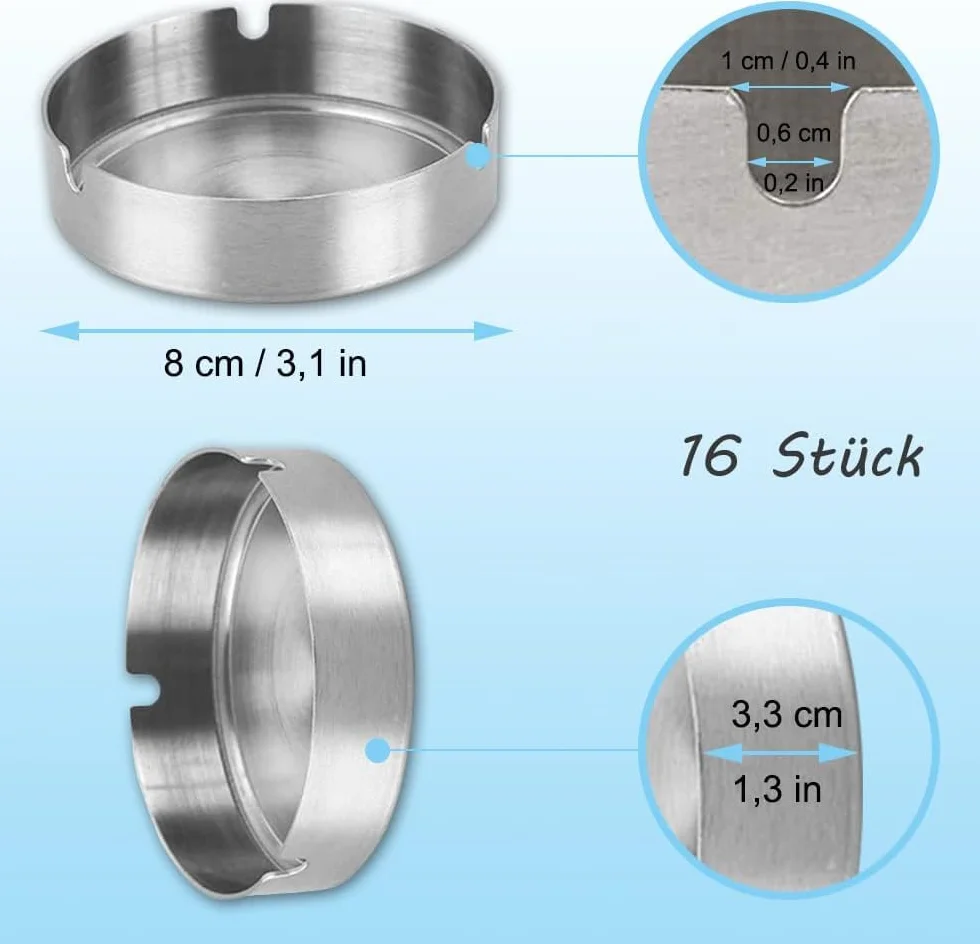 Posacenere da Esterno in Acciaio Inox 16 Rotondi