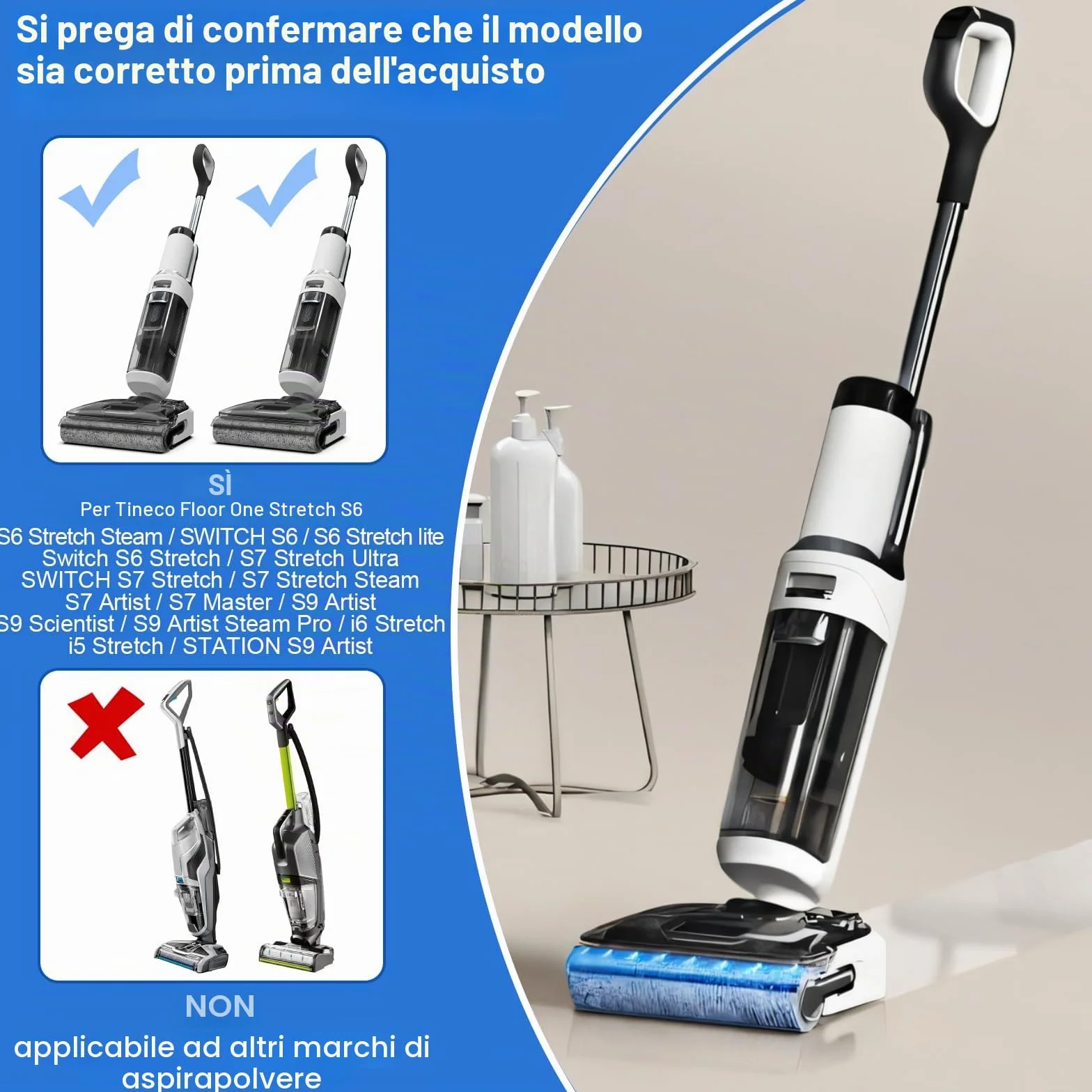 Ricambi per Tineco Floor One Stretch S6/Floor One S7 Stretch Ultra/S6stretch lite/Switch S6 Stretch/Switch S7 Stretch/S7 Stretch Steam/i6 Stretch/i5 Stretch aspirapolvere a secco e umido