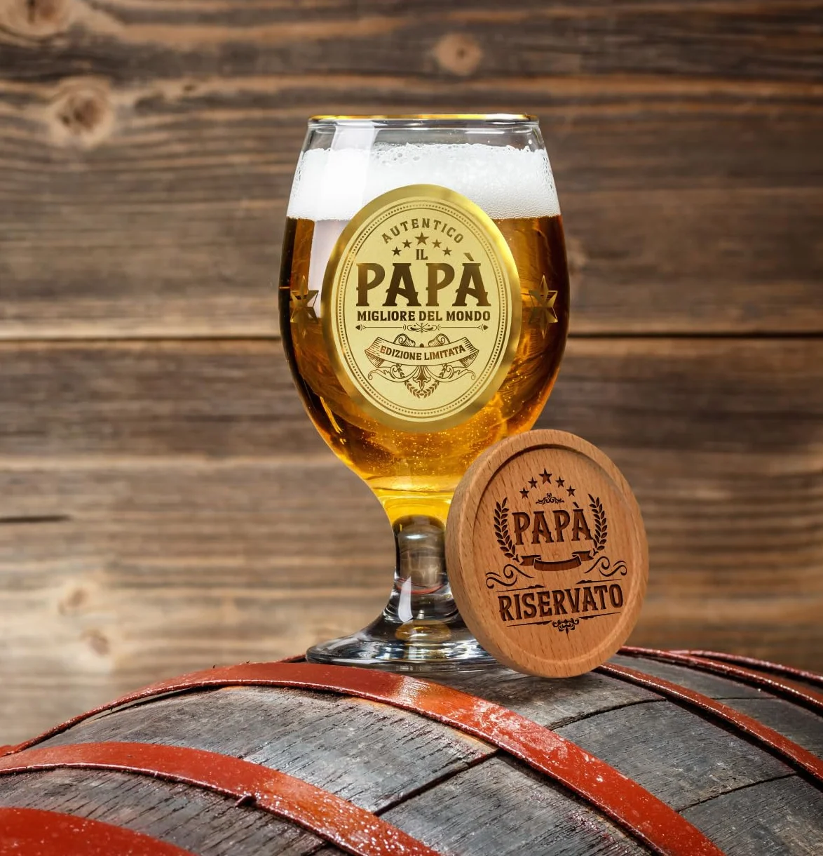 CROWNLY CRYSTAL® Regalo Papà Tazze Personalizzate Bicchieri Birra Idee Compleanno
