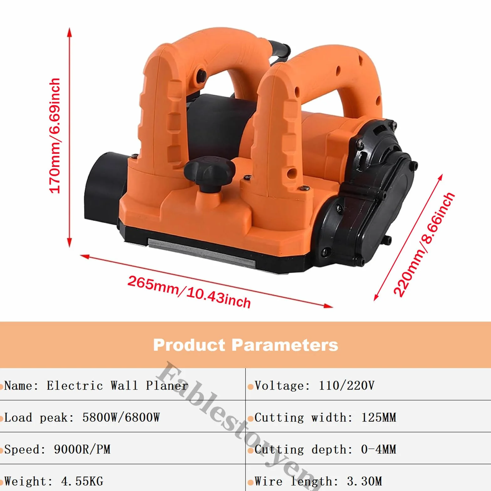 Fresa Elettrica per Intonaco da Parete, 5800W/6800W, Fresa per Ristrutturazione, Fresa a Rulli, 9000giri/Min, Fresatrice per Calcestruzzo, Granito,Intonaco,Vecchie Pitture Ceramiche,6800W