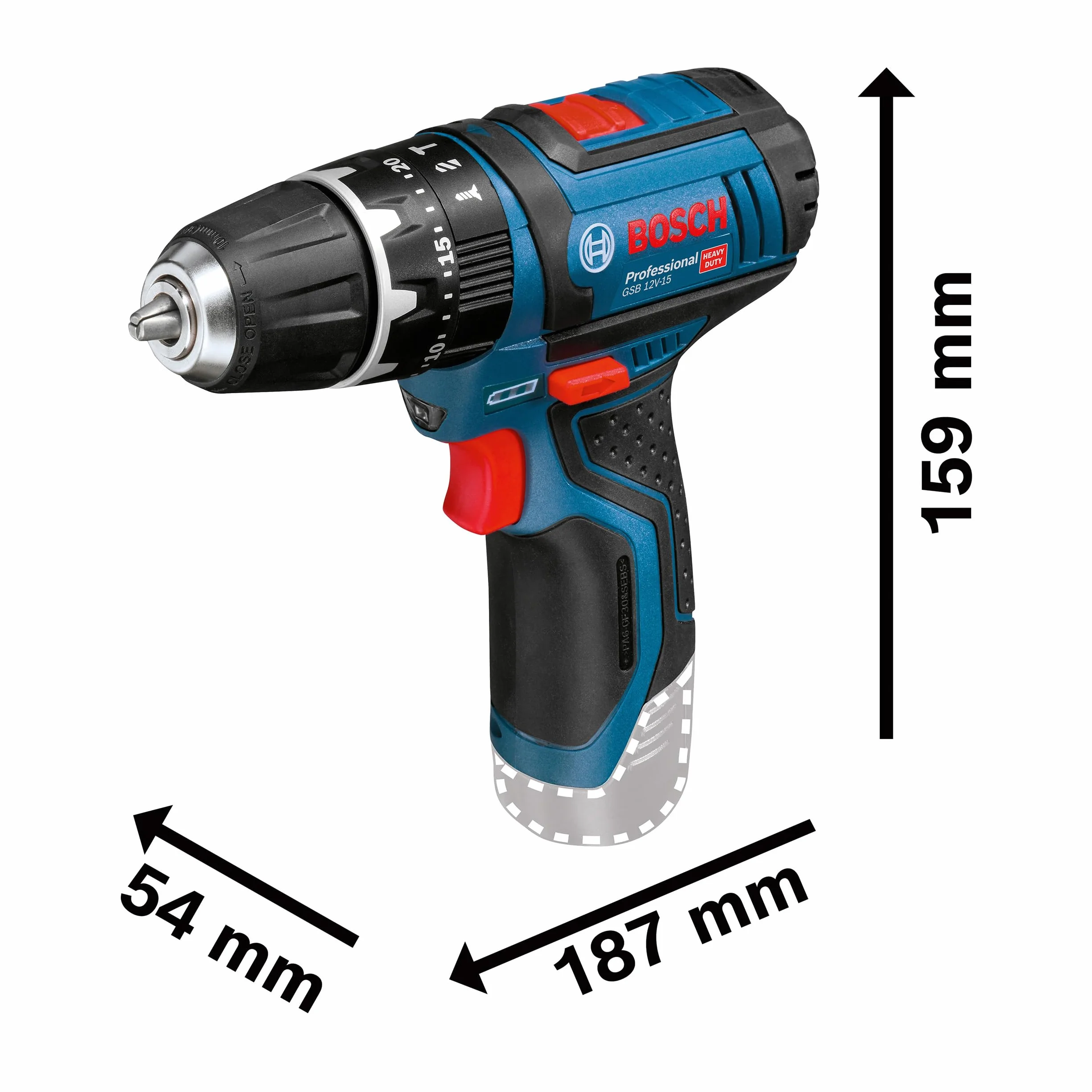 Bosch Professional Sistema 12V Trapano Avvitatore Con Percussione GSB 12V-15, Incl. Batteria 2x2.0 Ah + Caricabatterie, 2x Set Di Trapani, 1x Set Di Punte, In Borsa, Amazon Exclusive Set