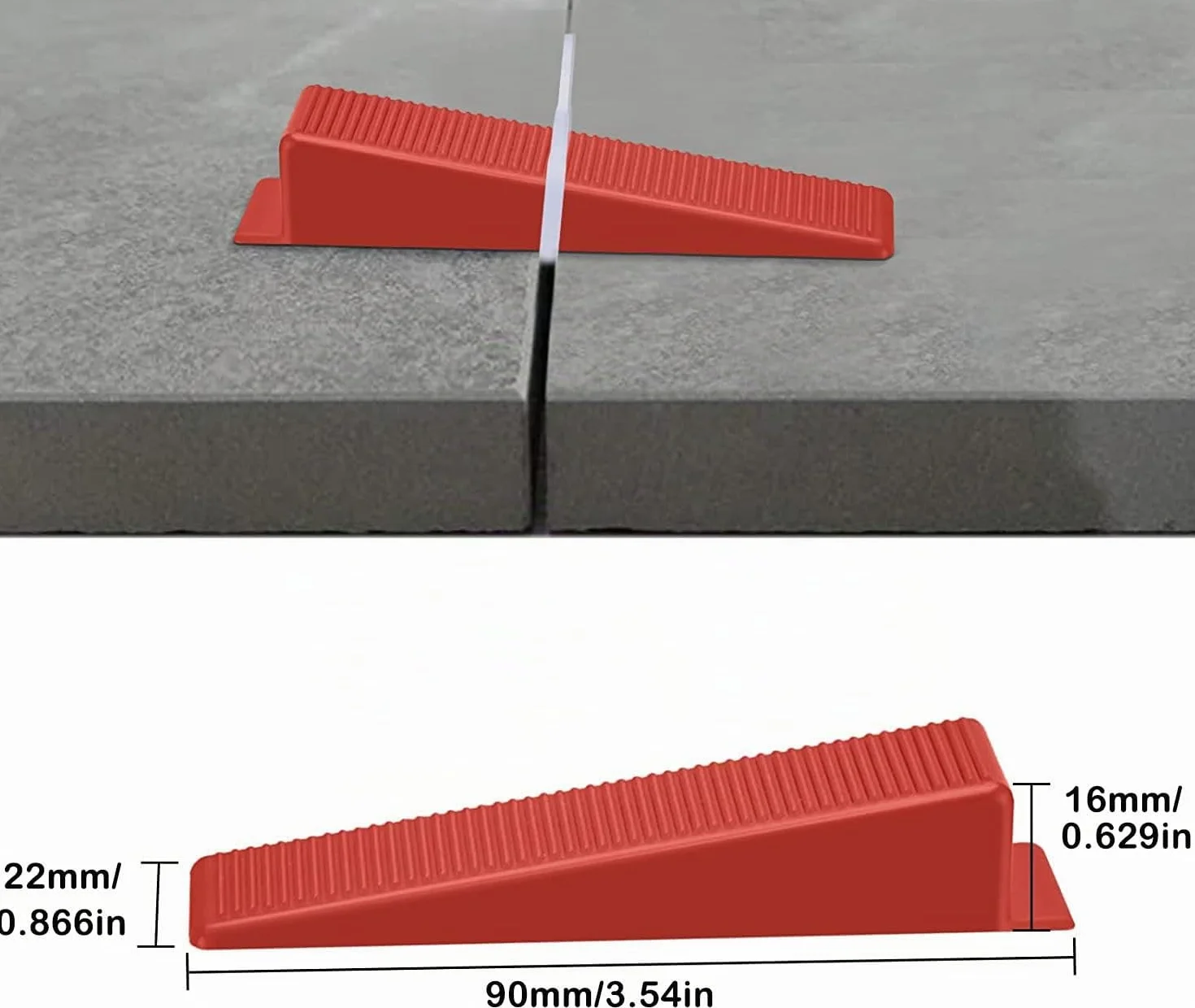 Cunei per piastrelle riutilizzabili, 200 pezzi, cunei per il montaggio delle piastrelle, dicendo addio alle piastrelle inclinate con questi cunei di alta qualità (90 mmx16 mm)