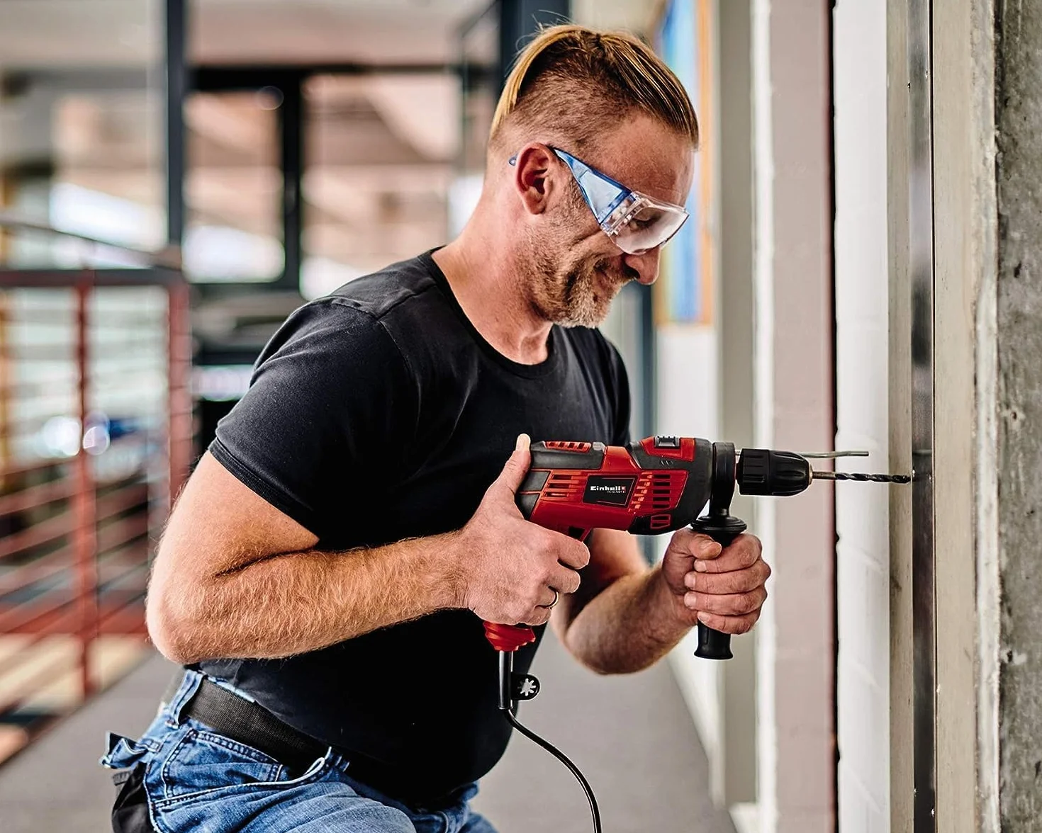 Einhell Trapano a percussione TC-ID 720/1 E (trapanatura/percussione, mandrino da 13 mm, regolazione elettronica dei giri, interruttore blocco funzionamento continuo, impugnatura supplementare)
