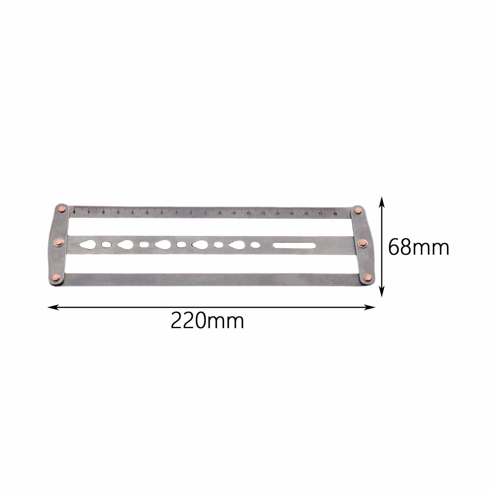 LOVIVER Cintura in Pelle Posizionamento ausiliario Punzonatura Righello Modelli in Pelle Compatto Artigianato Fai-da-Te Punta Fine Posizione del Foro Stencil, B