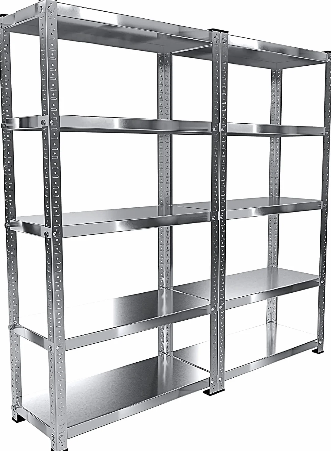 Arreditaly 2 Scaffali In Metallo Scaffale Alta Portata Con 5 Ripiani Regolabili Ideale Per Garage Officina Cantina Capannone Magazzino Design Modulare 187 x 100 x 30 cm (2)