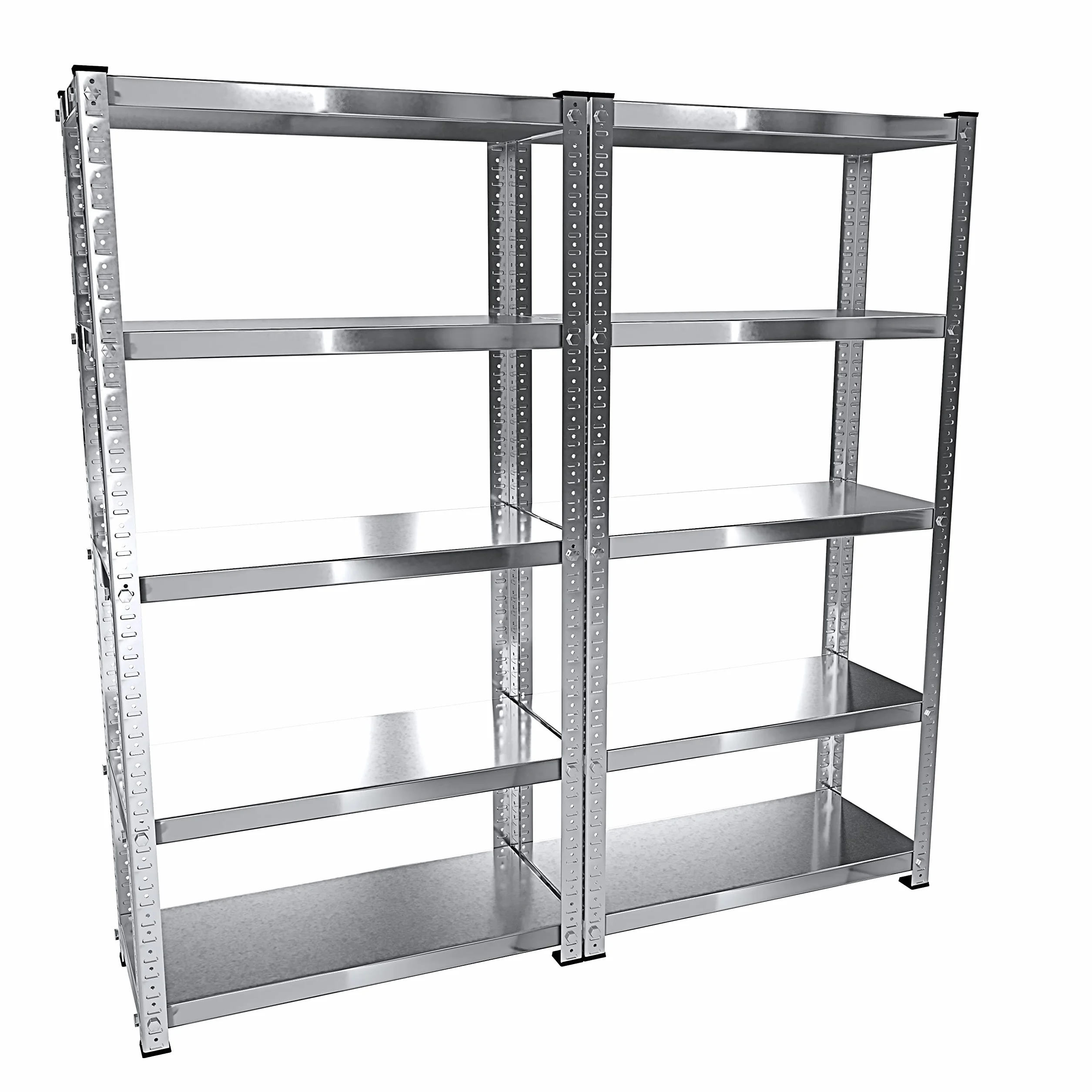 Arreditaly 2 Scaffali In Metallo Scaffale Alta Portata Con 5 Ripiani Regolabili Ideale Per Garage Officina Cantina Capannone Magazzino Design Modulare 187 x 100 x 30 cm (2)