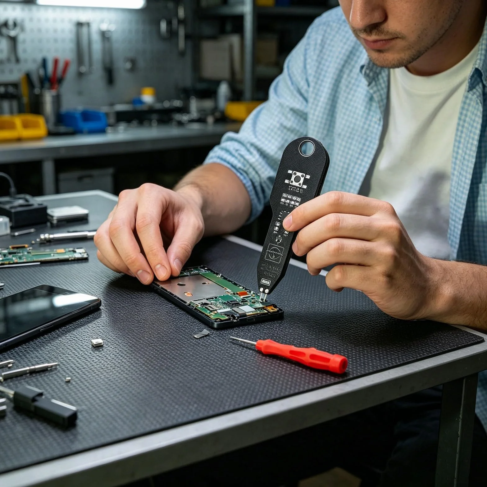 Tester di Induttanza Portatile, Mini Rilevatore Componenti Elettronici per Riparazione Scheda Madre PCB, Misuratore LCR SMD con Porta USB-C, Strumento Diagnostico Alta Precisione (A01, 8.6x2.2cm)