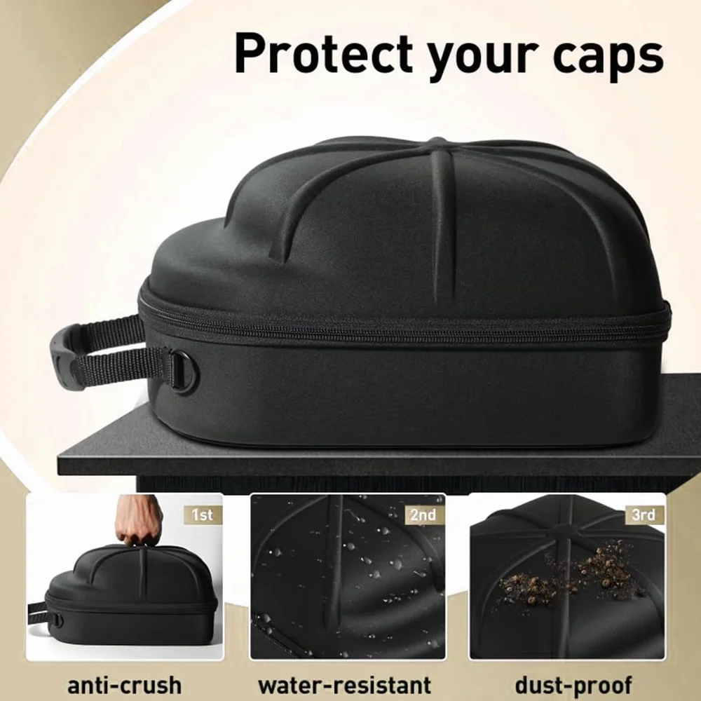 Borsa porta-cappelli da baseball in EVA, portatile e resistente alla pressione, adatta per i viaggi, per riporre cappelli da baseball.