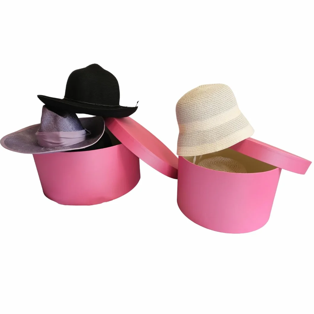 ACIT Cappelliera rotonda, Porta cappelli da armadio, Scatola cappelliera porta cappelli e accessori, Set di 2 scatole cappelliere, Made in Italy di alto design, Fatte a mano (MOTIVO 3)