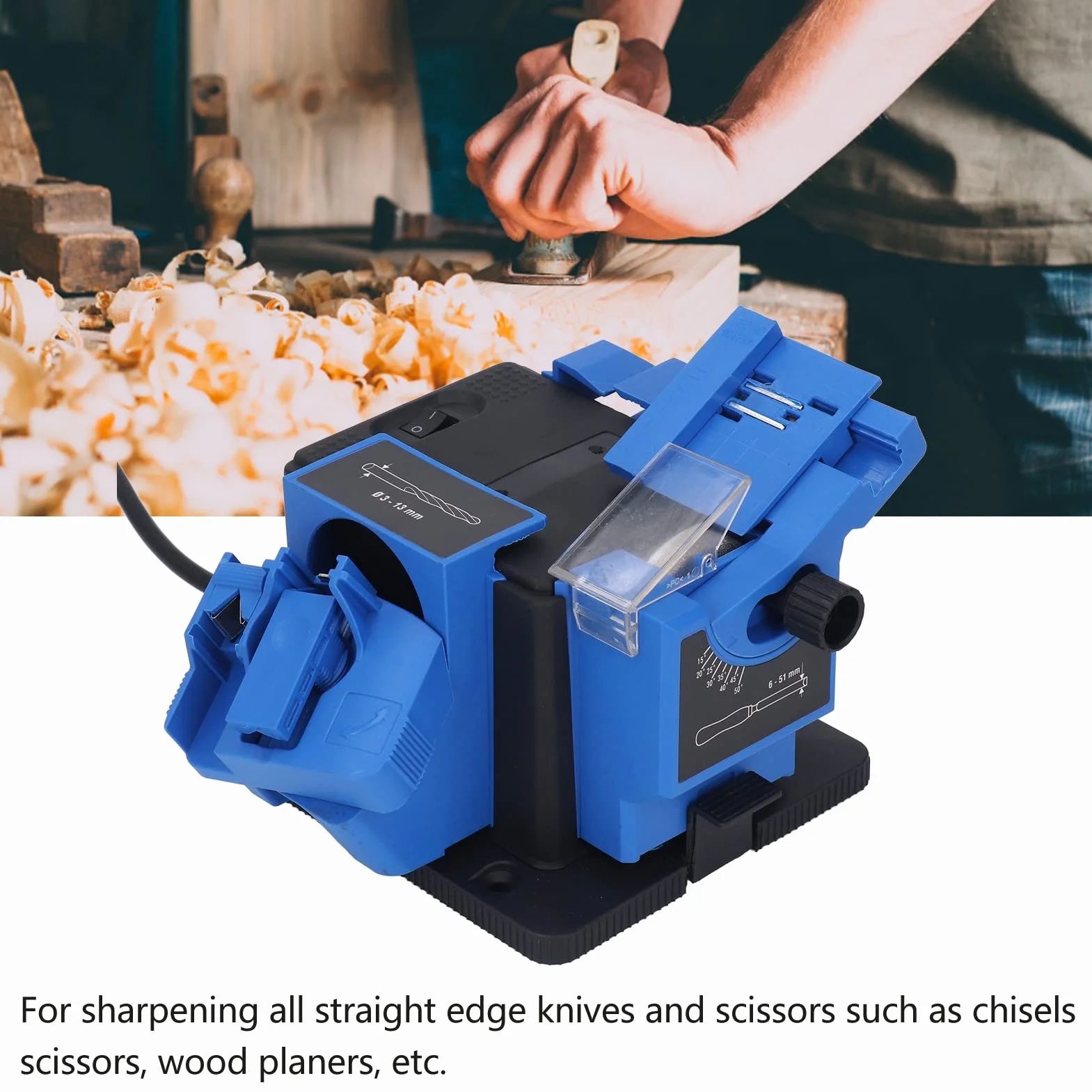 Affilatrice per Punte Trapano, Affilatrice multi-attività 65W Macchina per Affilare Taglierine Elettriche Ad Alta Resistenza 15 a 50 per Molatura, Utensili Rotanti