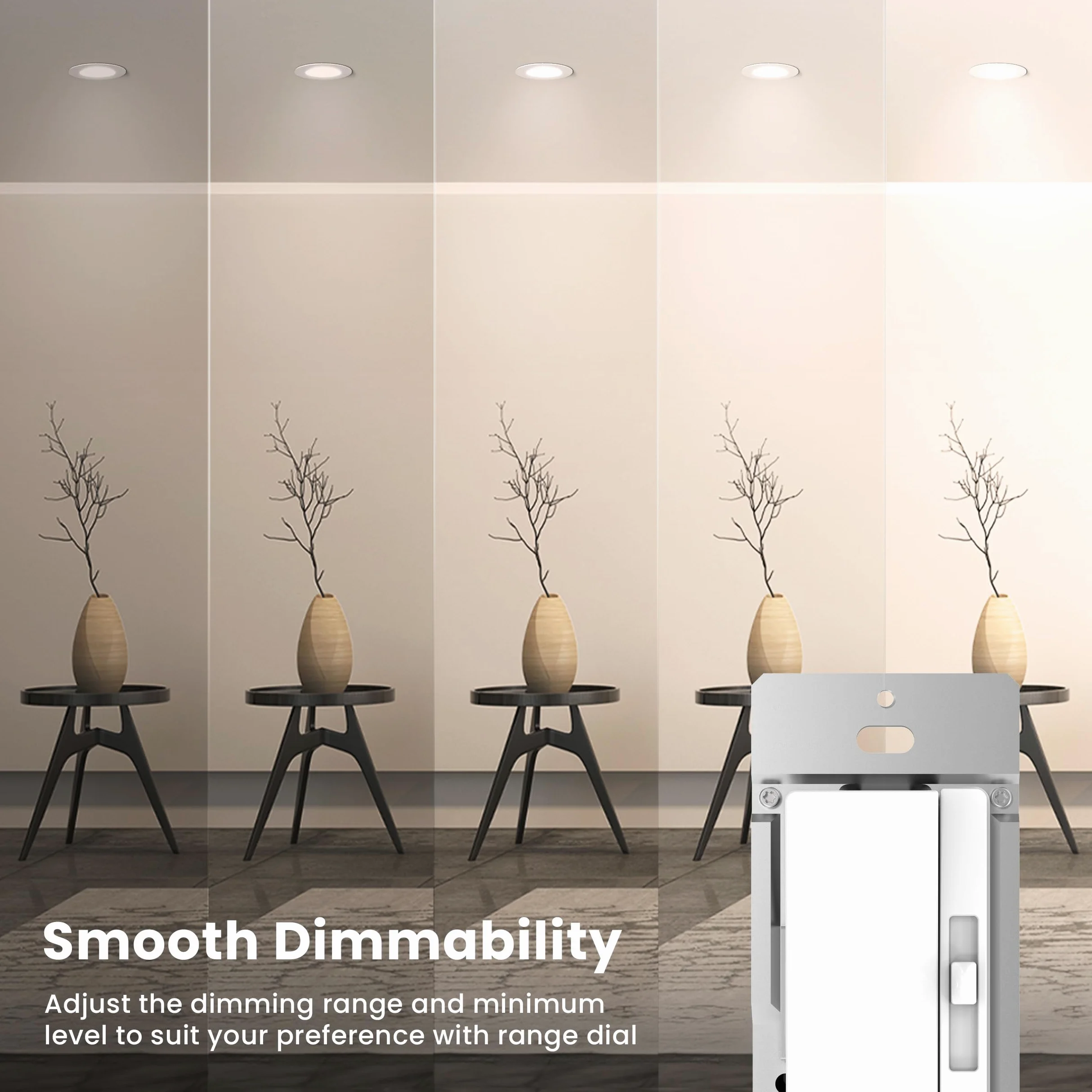 Feit Electric 2 interruttori dimmer per lampadine a LED dimmerabili, interruttore a levetta singolo o 3 vie, piastra a muro e montaggio dadi metallici, DIM/Paddle/2