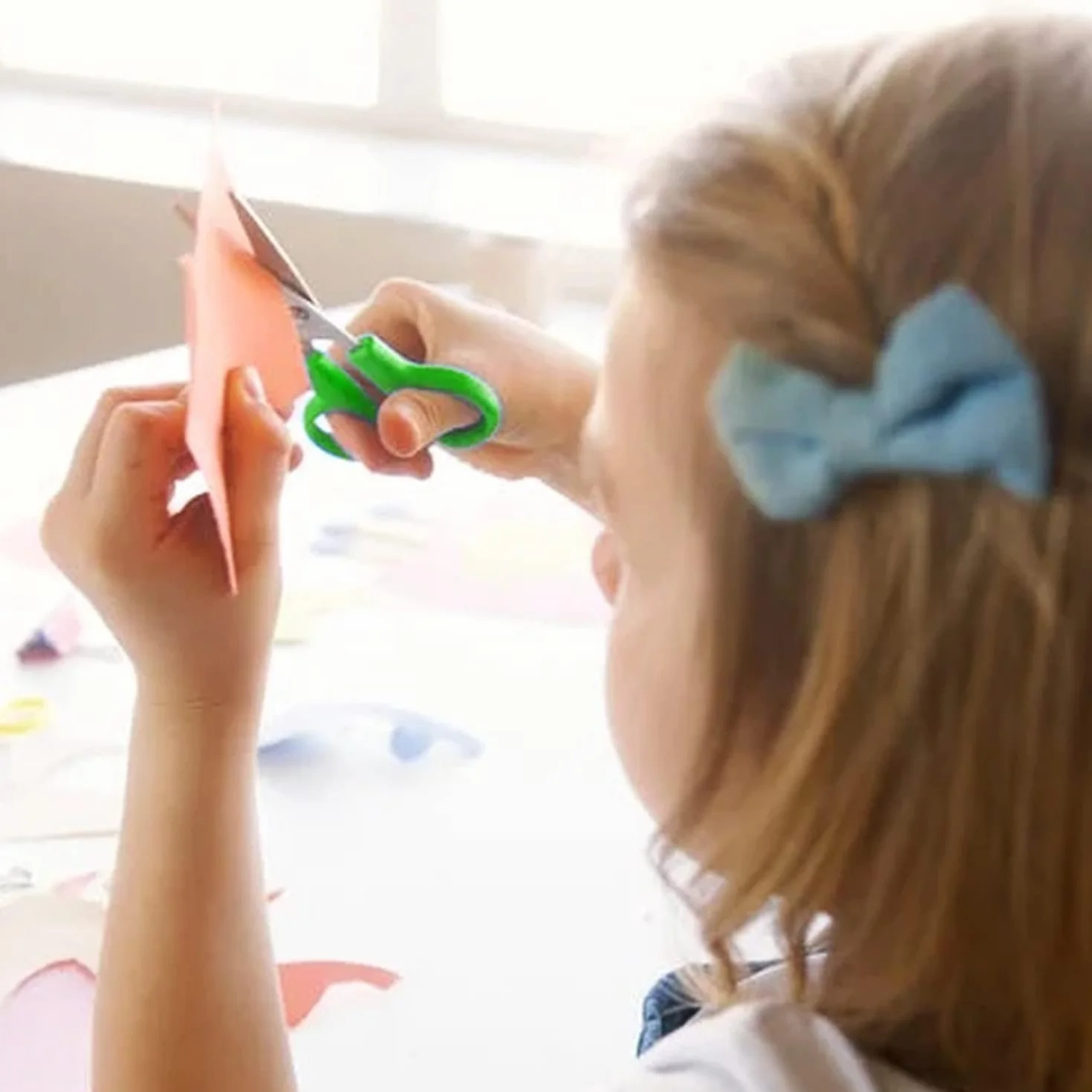 Forbici Sicurezza Bambini 10 Pezzi 5 Pollici, Punta Arrotondata, Impugnatura Morbida, Colorate per Scuola e Scrapbooking