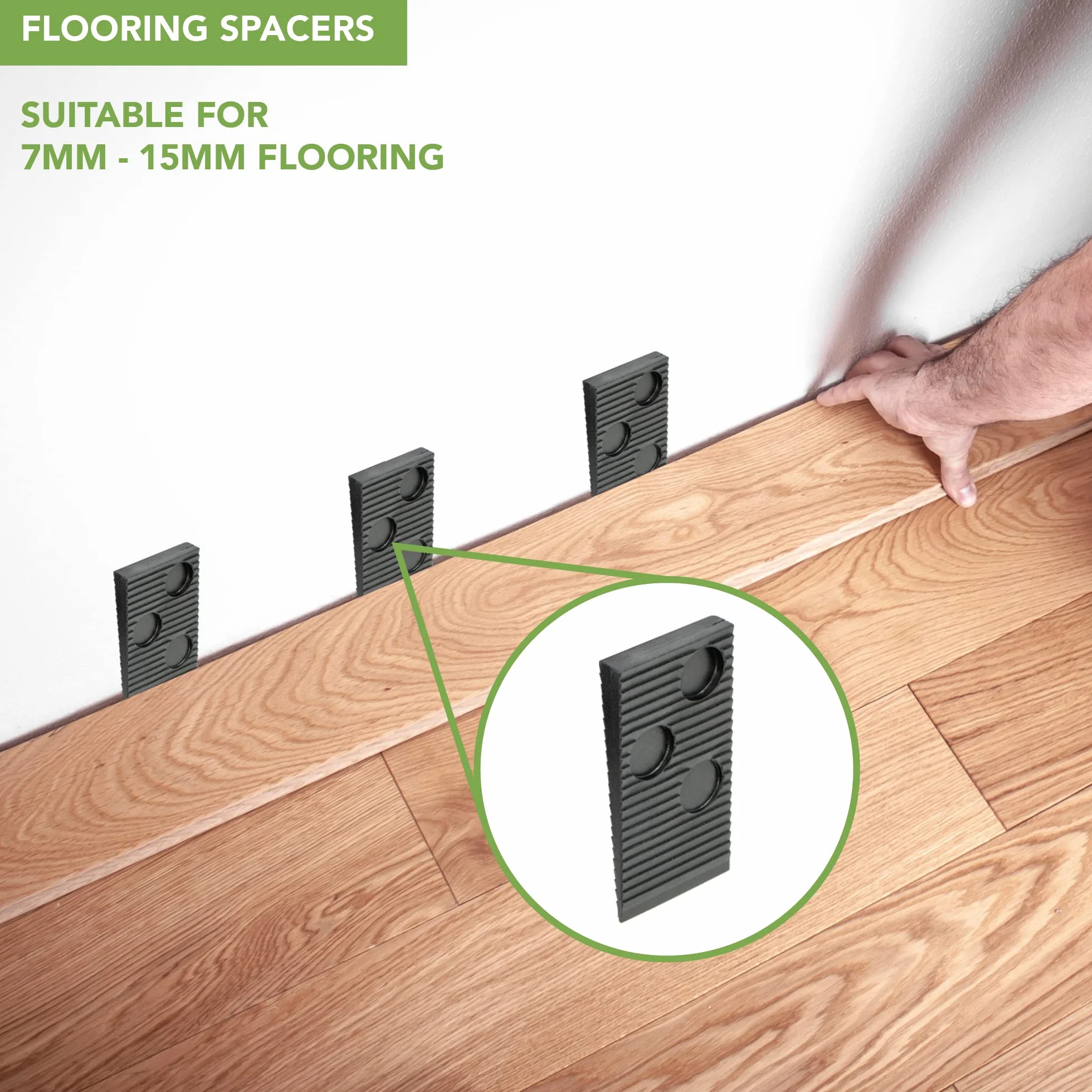 BLOSTM Kit Montaggio Laminato - 30 Distanziatori Pavimento, Martello di Gomma a Doppia Faccia, Robusto Blocco per Maschiare, Barra di Trazione Incastro in Acciaio