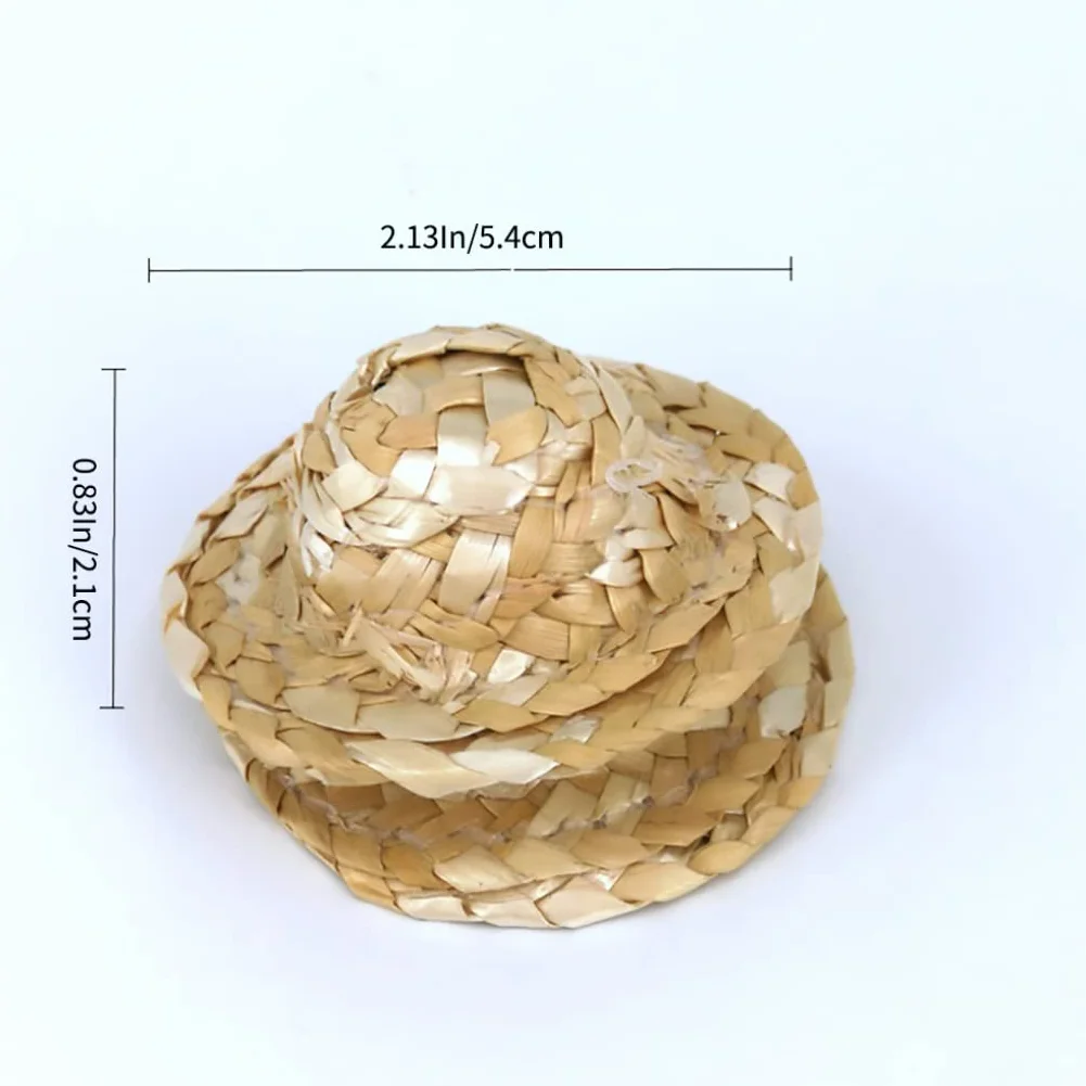 NIDONE Cappello di paglia per bambole 1:12 Mini cappello di paglia lavorato a maglia Accessori per casa delle bambole DIY Crafts Supplies
