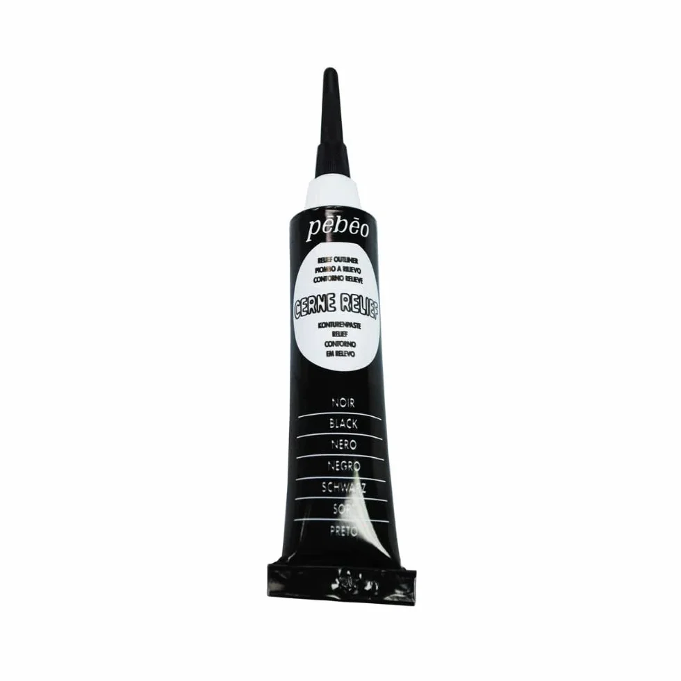 Pebeo - Tubo da 20 ml di Crema Effetto piombato, per Pittura su Vetro, Colore Nero