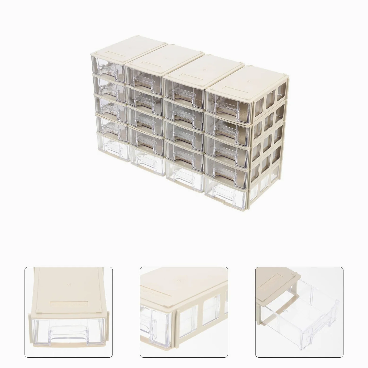 ULTECHNOVO 20 Set Set da 20 Scatole a Cassetto in Plastica Hips Leggere e Compatte, Contenitori Portaoggetti per Viti e Componenti Elettronici, Organizer Portatile per Casa e Ufficio