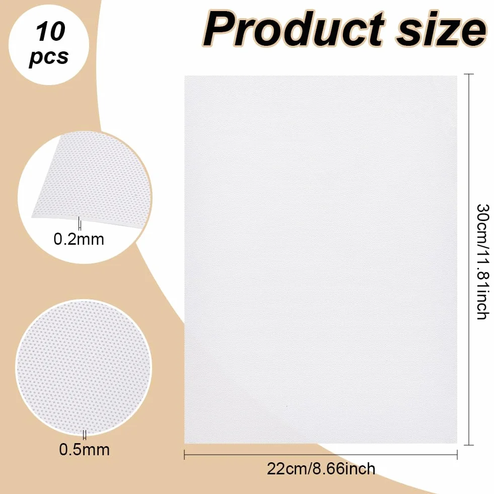 BENECREAT 10 Fogli Fursuit Eye Mesh, 30x22cm Maglia Stampabile Impermeabile Bianco Rete Antipolvere PVC per Cosplay Furries, Sculture, Fursuits, Produzione Artigianale