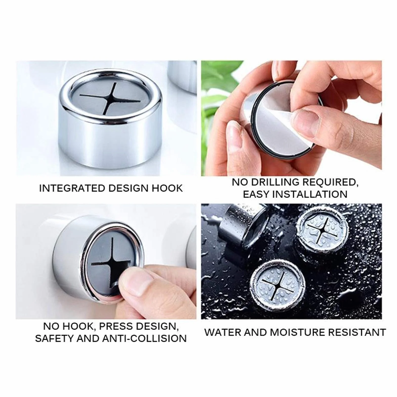 Ganci per Asciugamani Autoadesivi 3Pcs - Porta Strofinacci Resistente, Gancio Adesivo senza Fori
