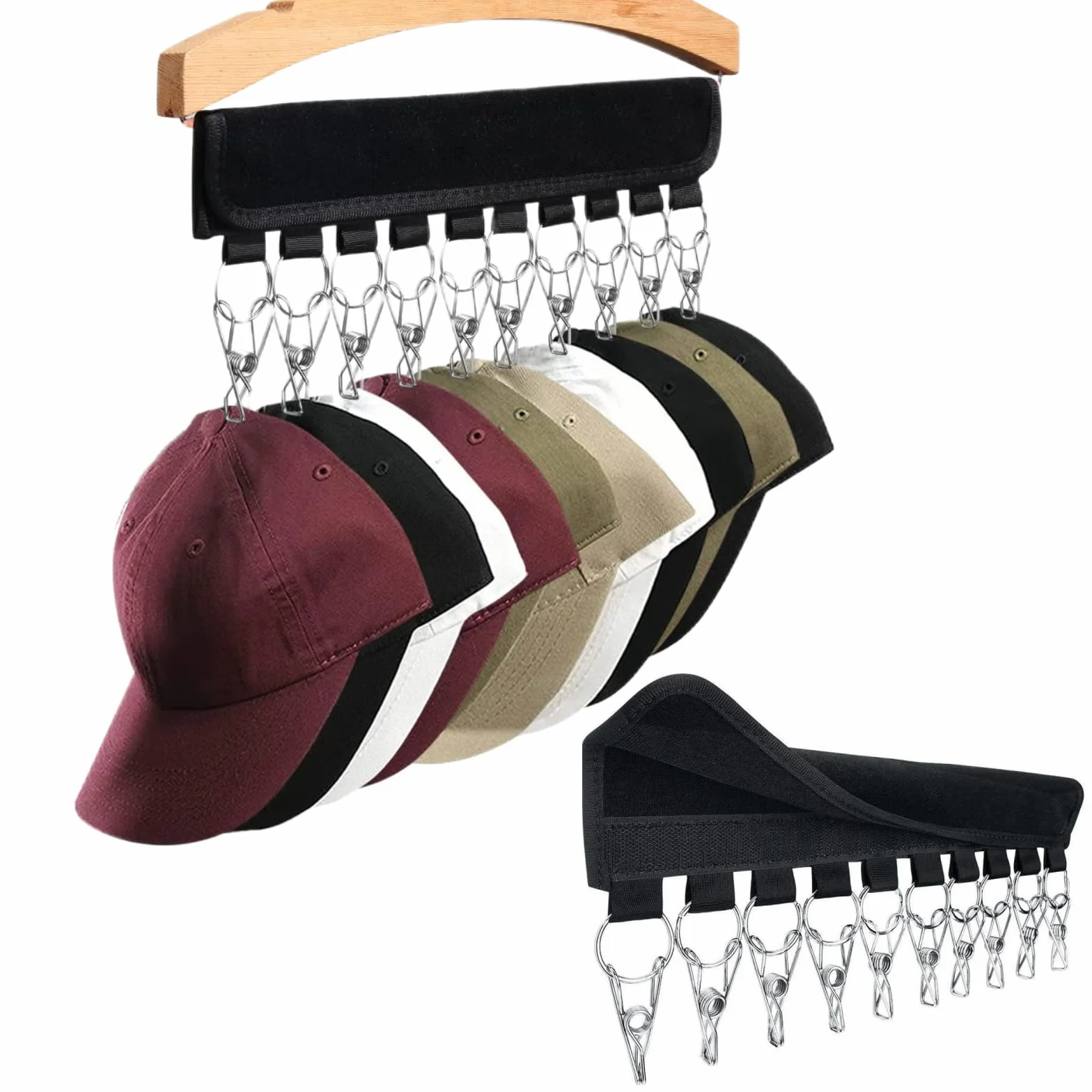 Porta Cappelli Baseball Cap Rack 10 Clip Organizer per Cappelli Berretto Gancio Armadio