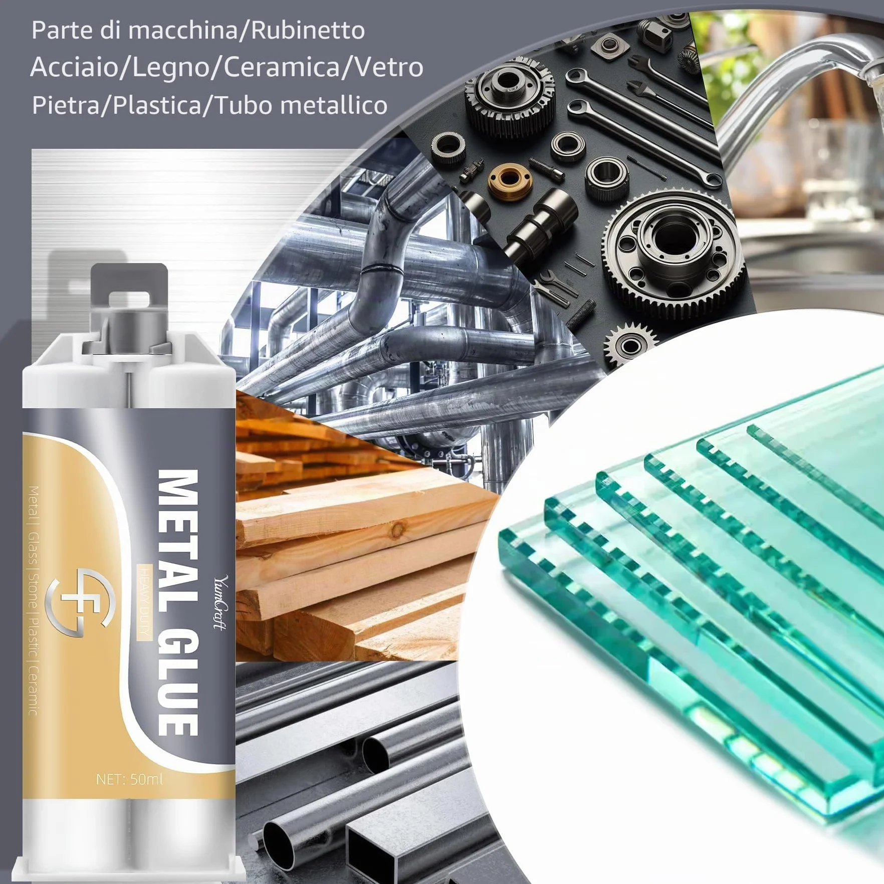Colla Metallo 100ml, Stucco per Metallo Bicomponente per Metalli, Metallos Liquido per Riparazione Multiuso, Metal Repair Paste Adesivo ad Alta Resistenza, Impermeabile & Resistenza al Calore