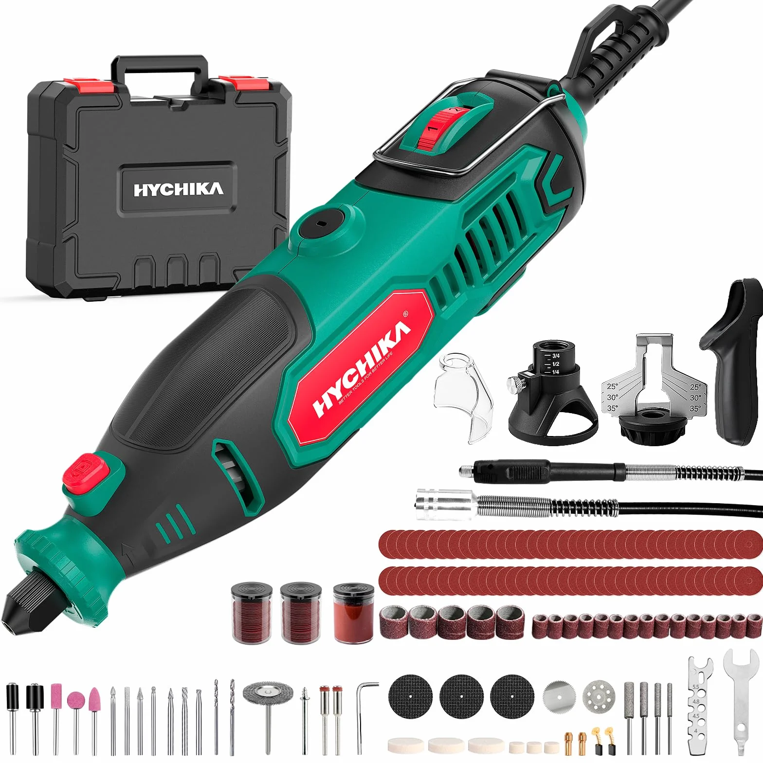 HYCHIKA Utensile Rotante 150W 7 Velocità 10000-33000 giri/min 167 Accessori