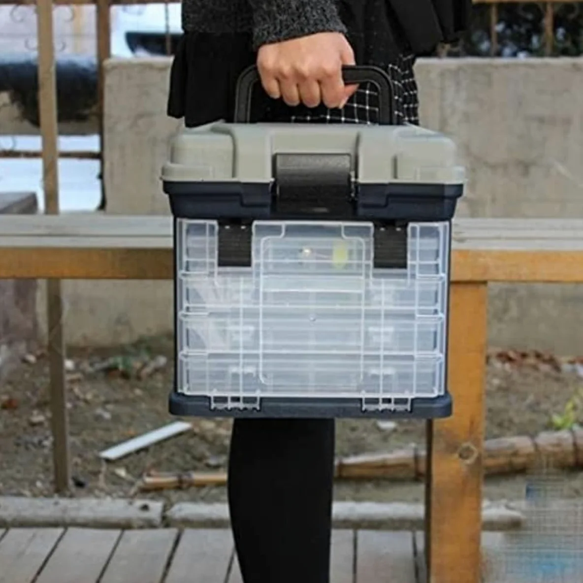 Cassetta Da Pesca Organizzatore Scatola Portautensili Da Pesca Contenitore Multistrato Scatola Con Manico In Plastica Esche Da Pesca Ami Da Pesca Custodia Di Stoccaggio Valigetta Da Pesca Multifunzion