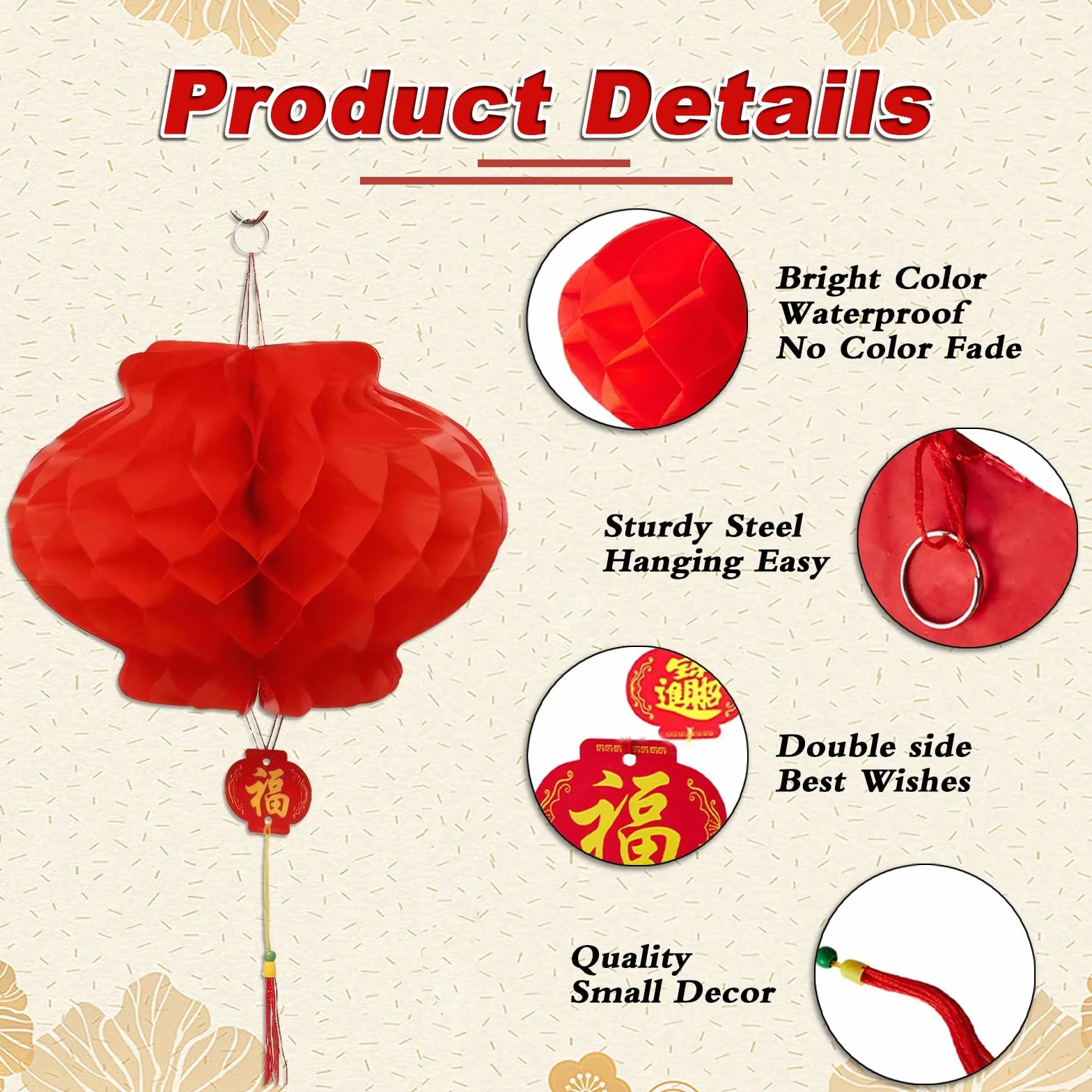 Decorazione Lanterna Rossa, Appendere Lanterne Rosse，Lanterne Volanti Di Carta, Lanterna Cinese Uniche ed Eleganti Usato per Matrimonio, Capodanno, Capodanno Lunare, Decorazione del Ristorante