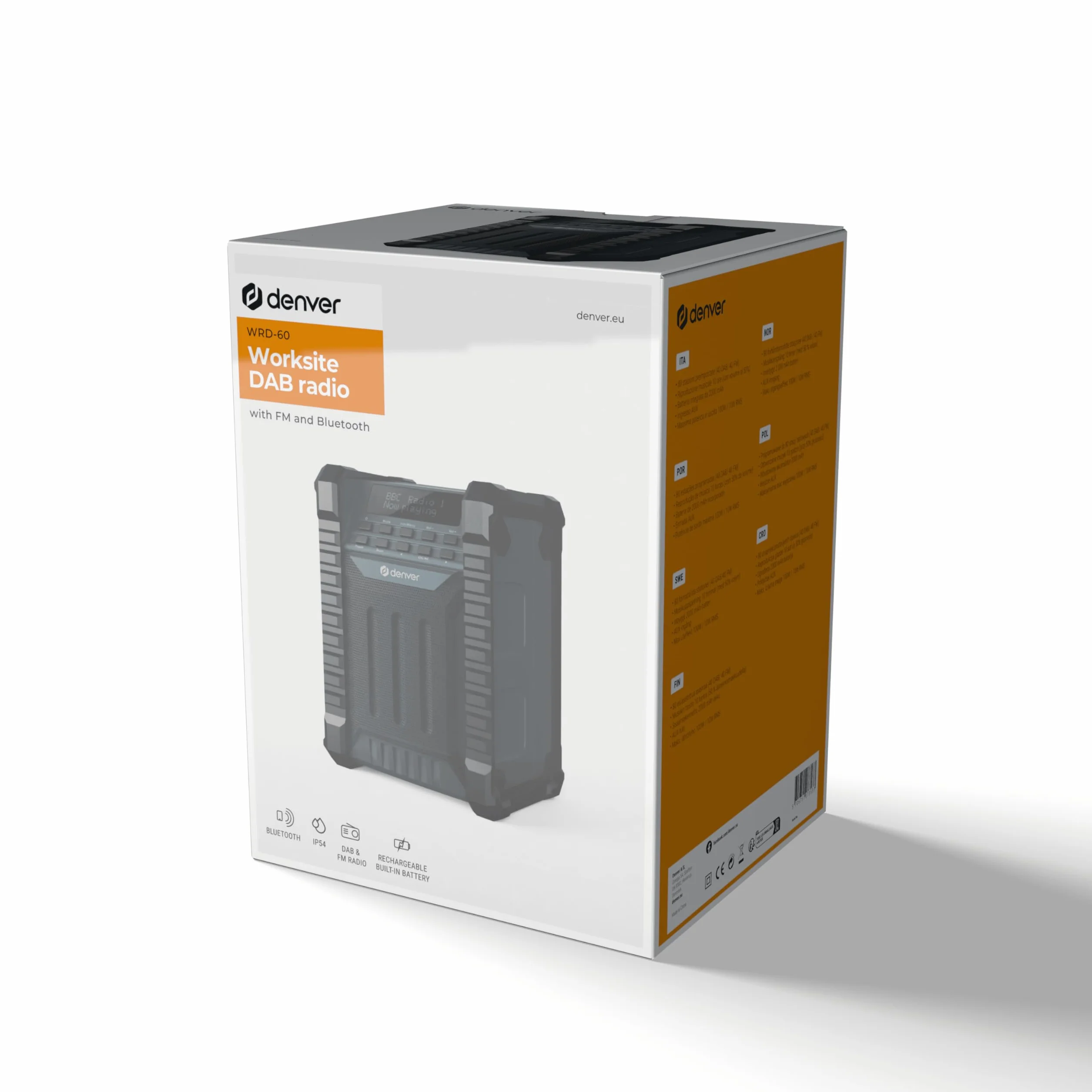 Denver DAB+/FM Baustellen-Radio/BT/batteria ricaricabile WRD-60