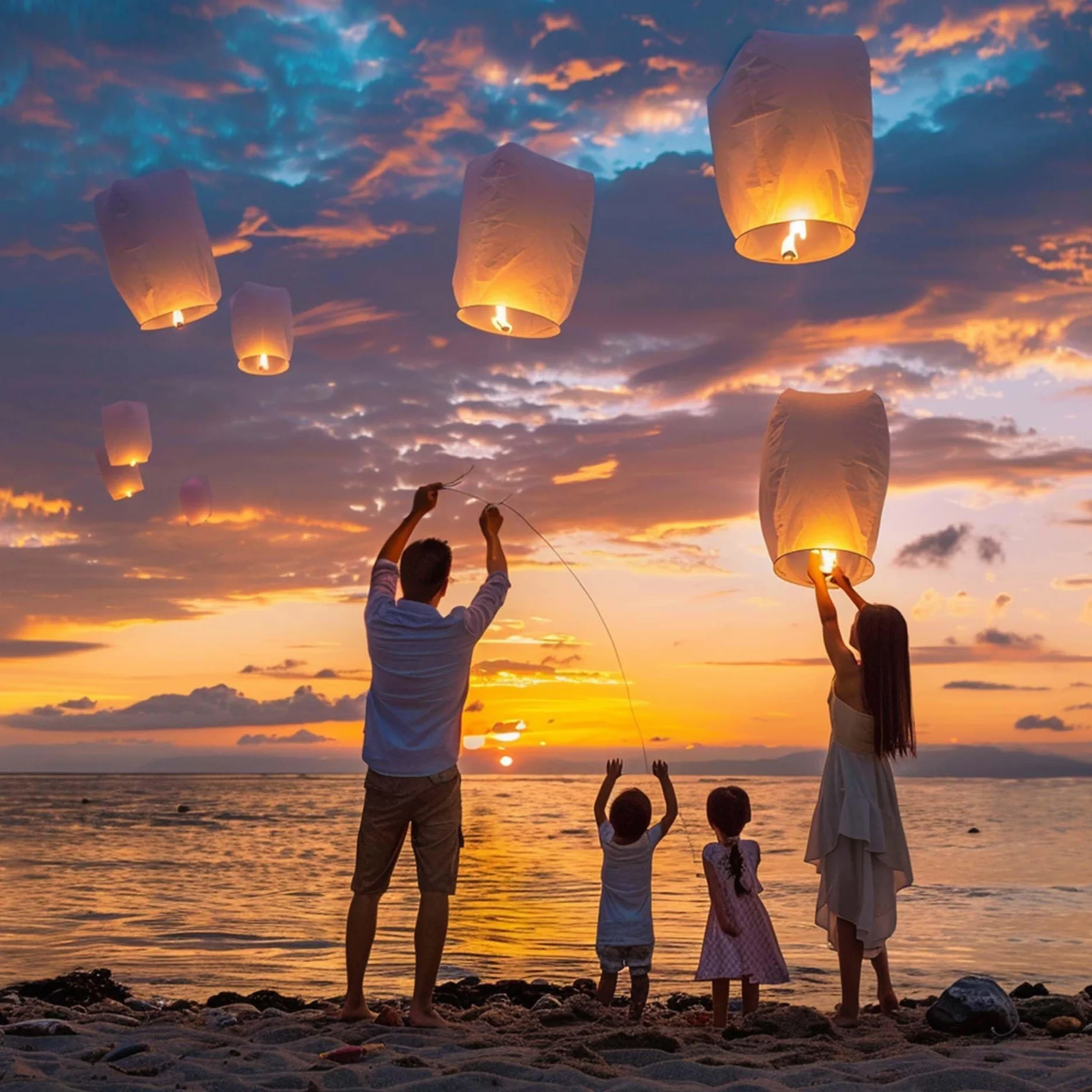 VAIIEYO 10 Pezzi Bianco Lanterne Cinesi del Cielo, Lanterne di Carta Volanti, Lanterne del Cielo che Desiderano, Luci Luminose Volanti in Stile Tradizionale, Matrimoni, Natale, Usate per Compleanni