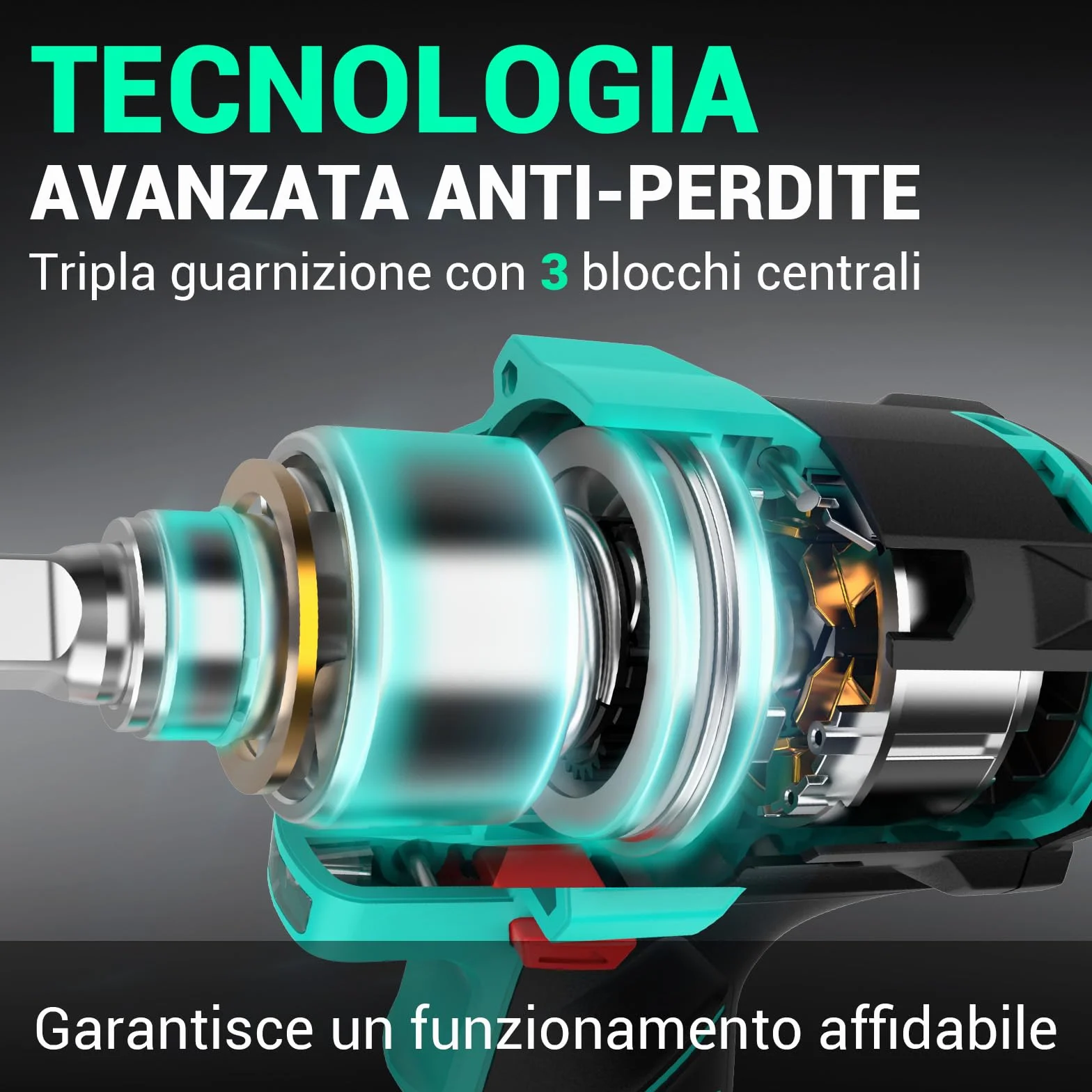DCA Avvitatore a Impulsi Brushless 20V 682Nm 13mm 4000mAh 2 Batterie ADPB520