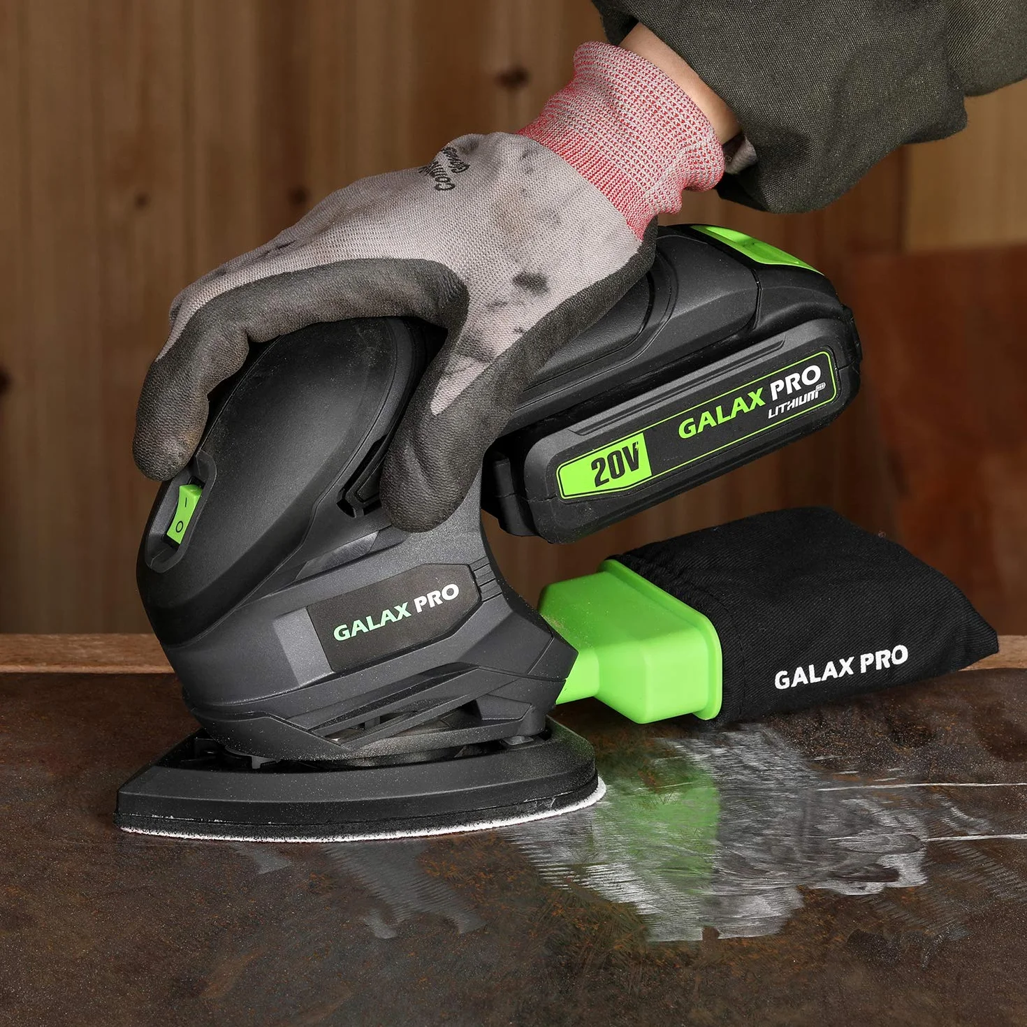 GALAX PRO Levigatrice Mouse 20V 1,3Ah Ricaricabile 12000 OPM con Carte Vetrate 20 Pezzi - Batteria e Caricabatterie Inclusi