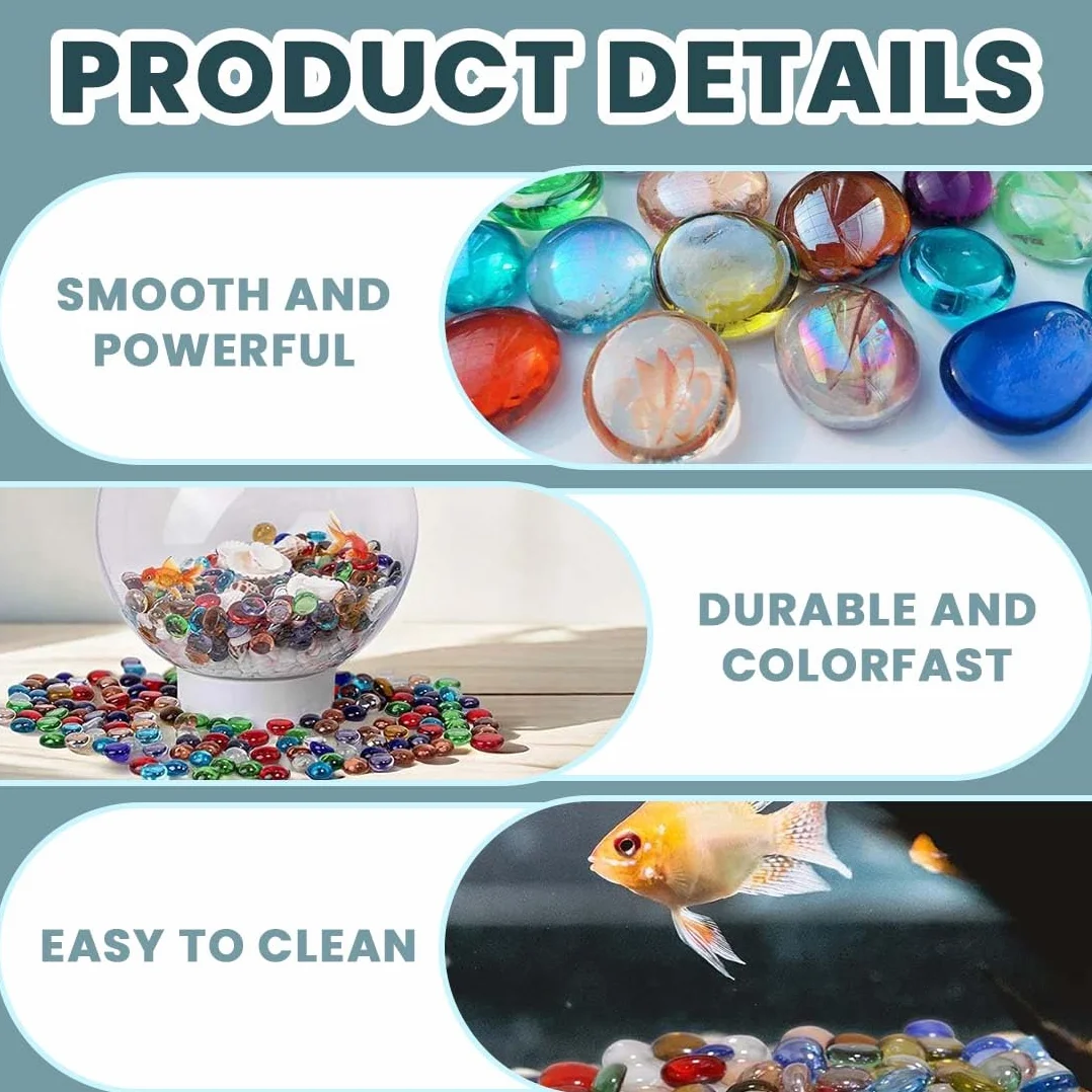 Pepite Di Vetro Colorate 200 G 40 Pezzi Pietre Decorative Per Vasi Mosaico Fai Da Te