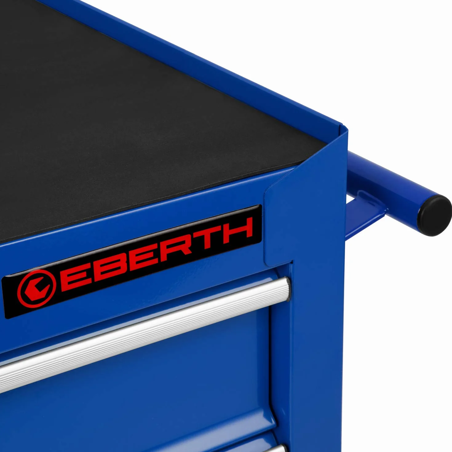 EBERTH Carrello da officina, carrello portautensili in metallo, vuoto, 10 cassetti, verniciato a polvere blu, 2 ruote piroettanti con freno, cassetta portautensili, arrotolabile, per autofficina