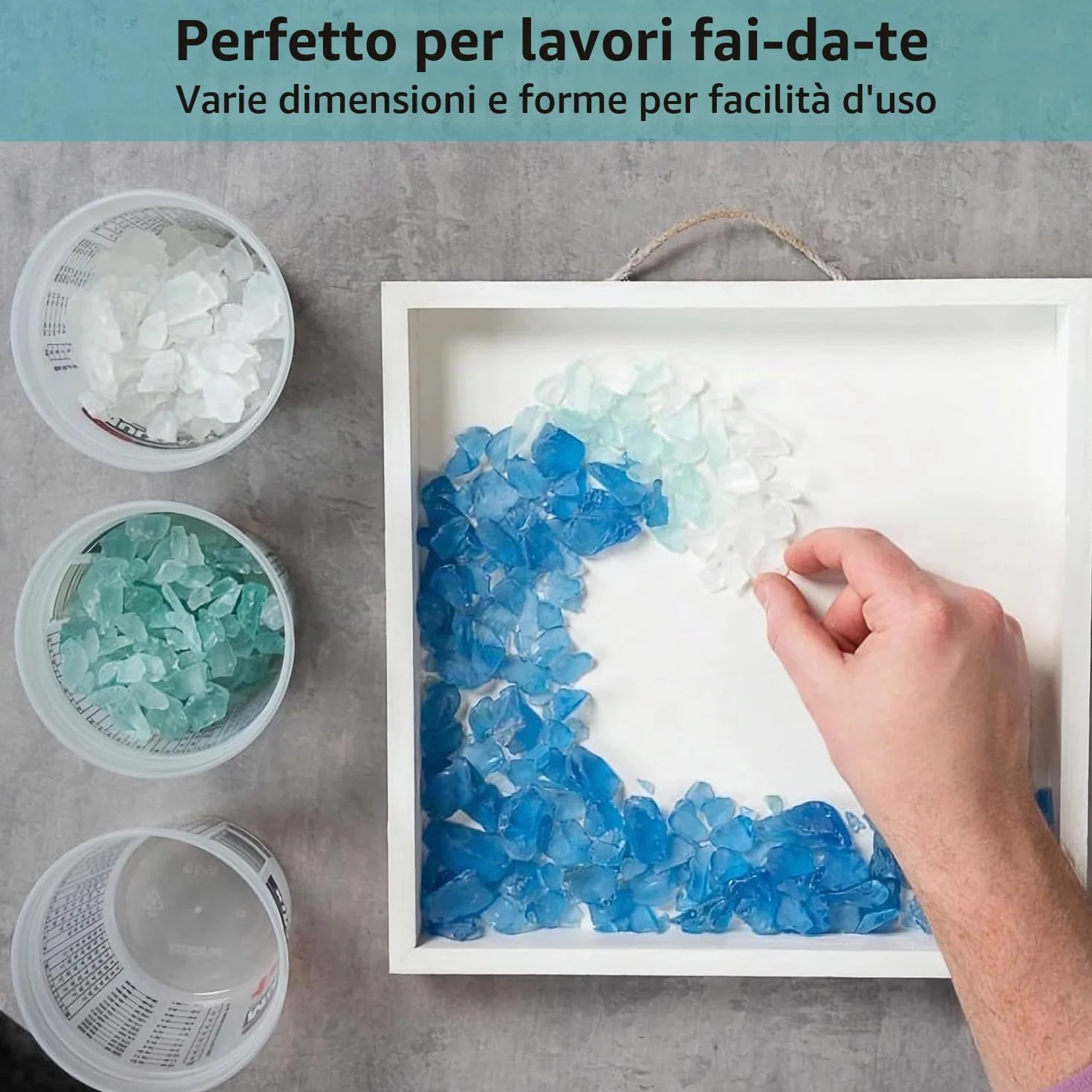 LATERN 600g Pezzi di Vetro Marino, 22OZ Blu Cobalto, Bianco e Verde Vetro Marino Piatto Satinato Frantumato Riempitivo per Vasi per Casa Acquario Crafts Artistico Fai Da Te Spiaggia Matrimonio Festa