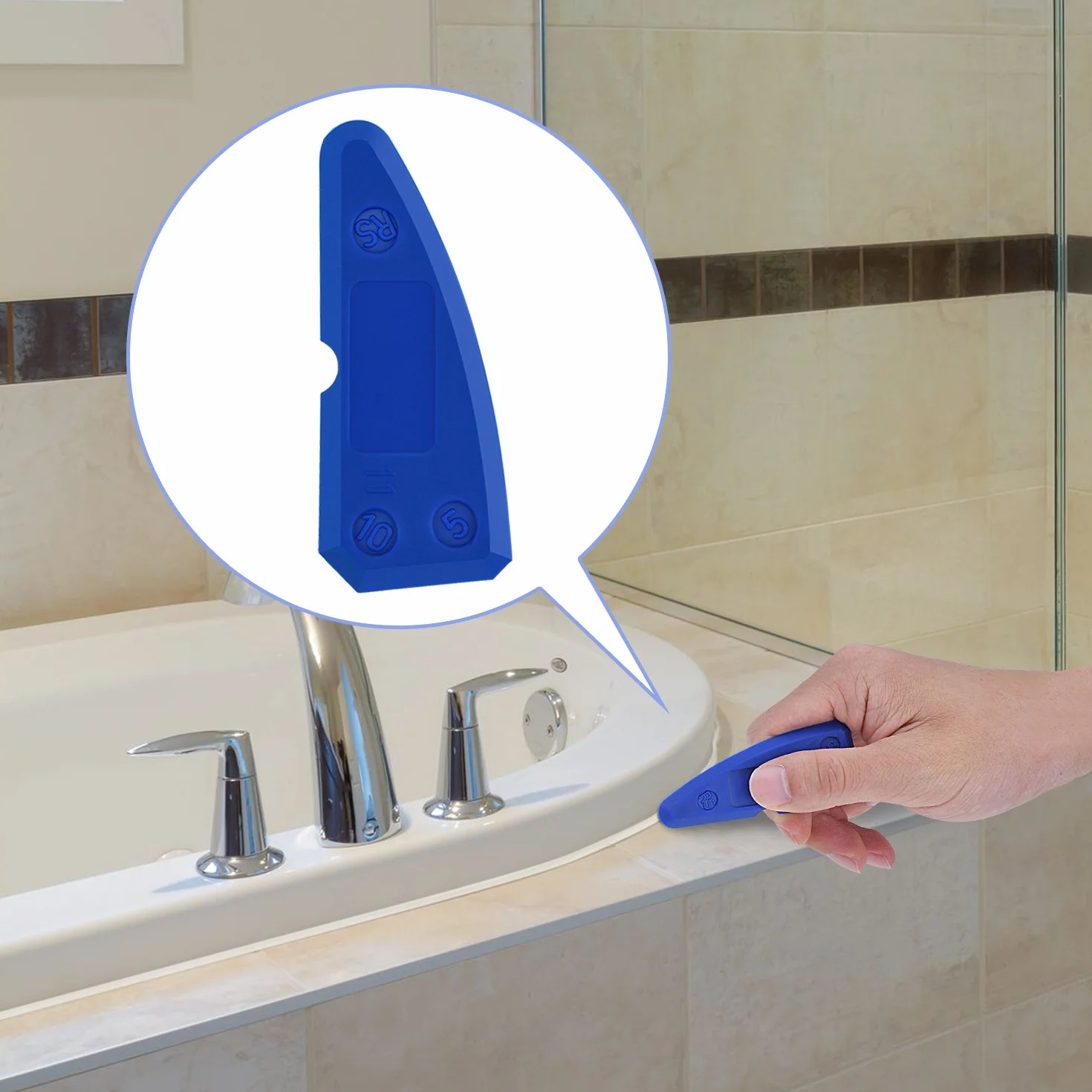 4 Pezzi Set di Strumenti di Calafataggio in Silicone Kit Levigatrici Guarnizioni per Malta Sigillatura Silicone Finitura di Sigillatura (Blu)