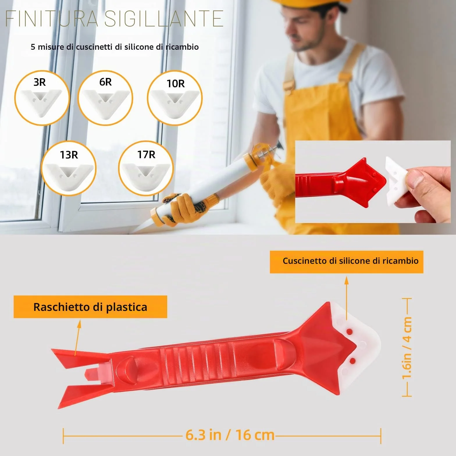 Strumento per Calafataggio Kit di Strumenti per Rinnovare le Giunti in Silicone Raschietto per Stucco Strumento per la Rimozione e l'applicazione Del Caucciù Prodotto per Rimuovere lo Stucco