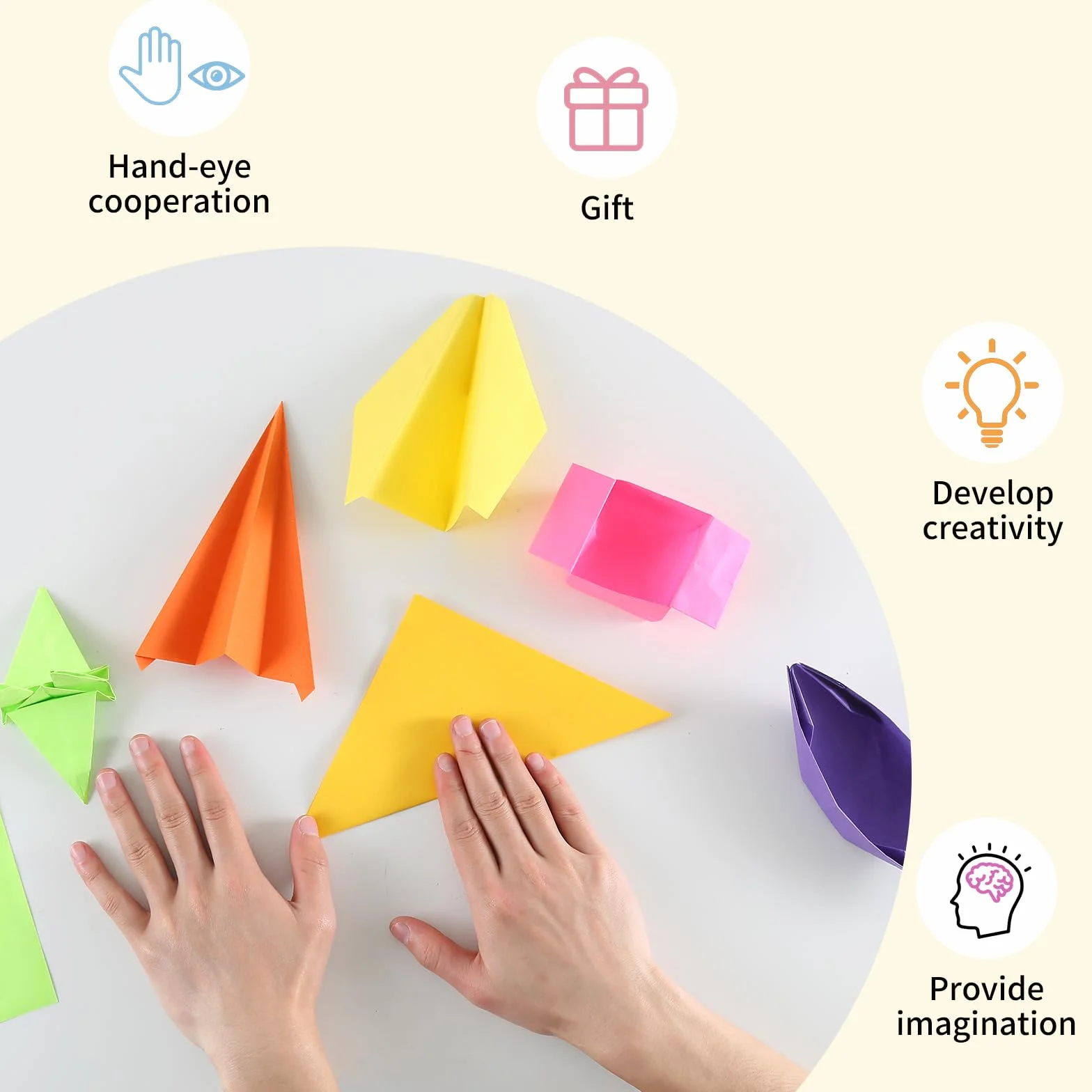 Carta Origami 200 Fogli 20 Colori 15x15 cm doppia faccia per creazioni artistiche