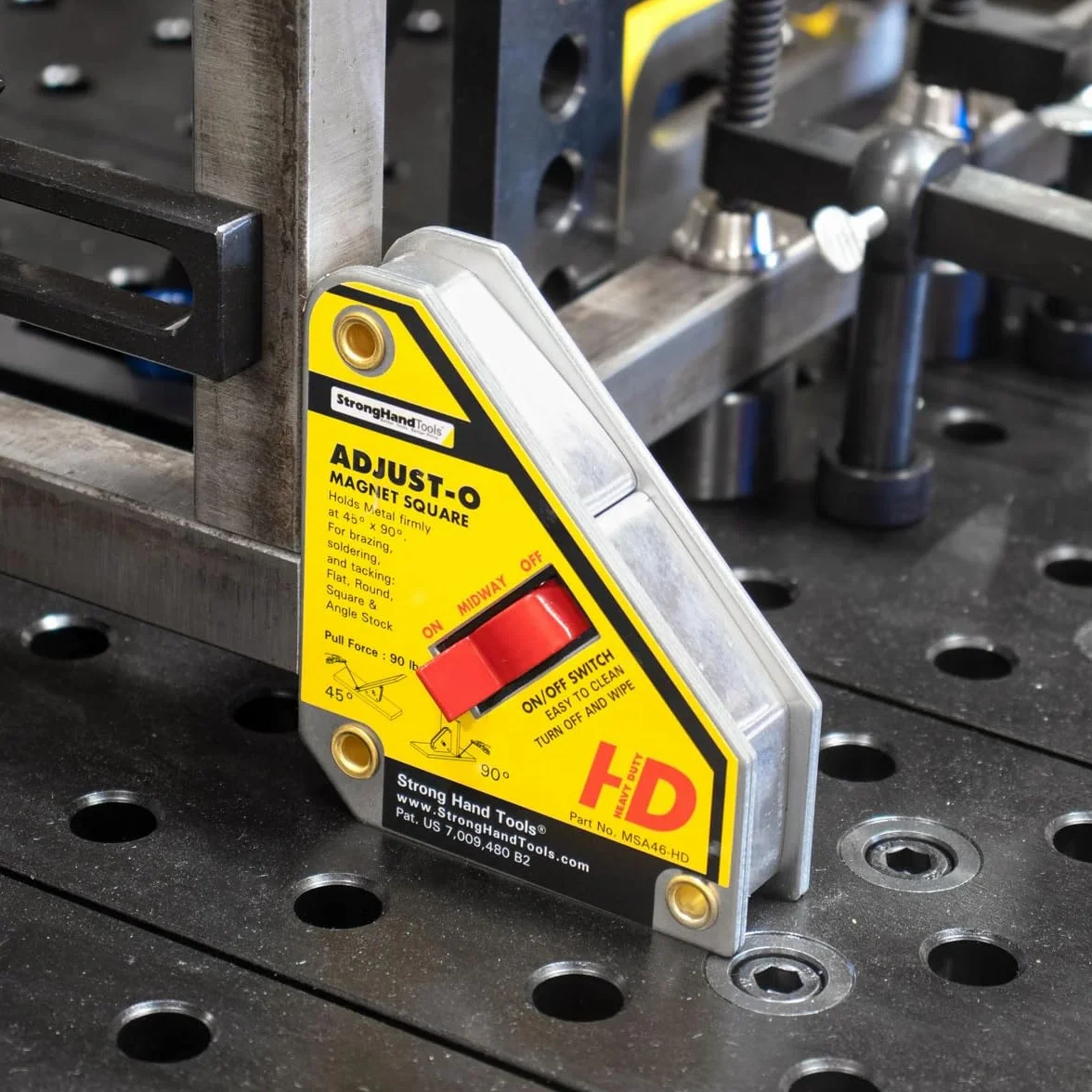 Utensili manuali forti - Str-7089, Heavy Duty, Adjust-O magnete quadrato, interruttori on/off, forza di trazione: 72,6 kg, 6 "x 5-1/8" x 1-3/8", MSA48-HD