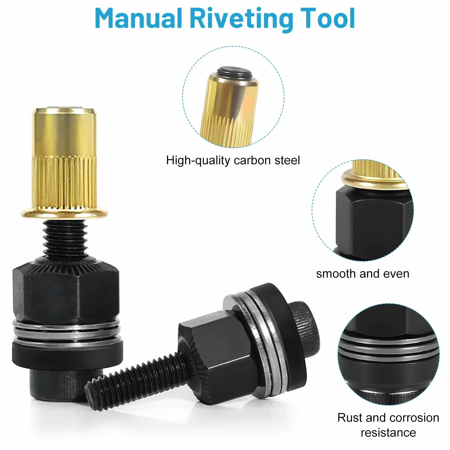 Set di 7 pinze per rivetti M3-M12 con dadi, utensili a mano per metallo e acciaio