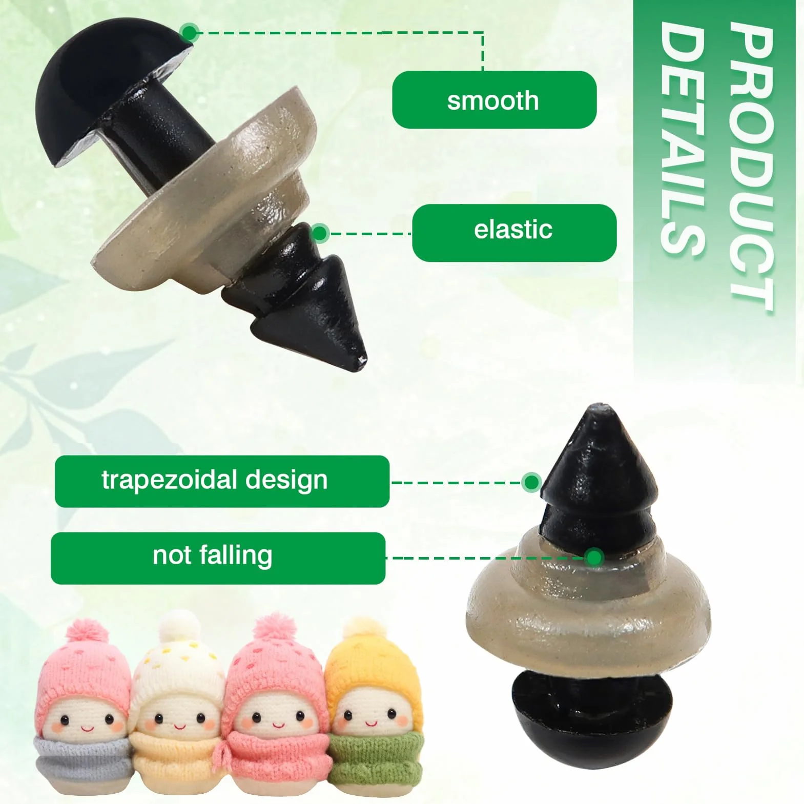 TOAOB 150 Pezzi Occhi di Sicurezza per Amigurumis con Rondelle 6 mm Nero Plastica Occhietti per Bambole Creazione Animale all'Uncinetto Pupazzi Creazione Artigianato Lavoretti