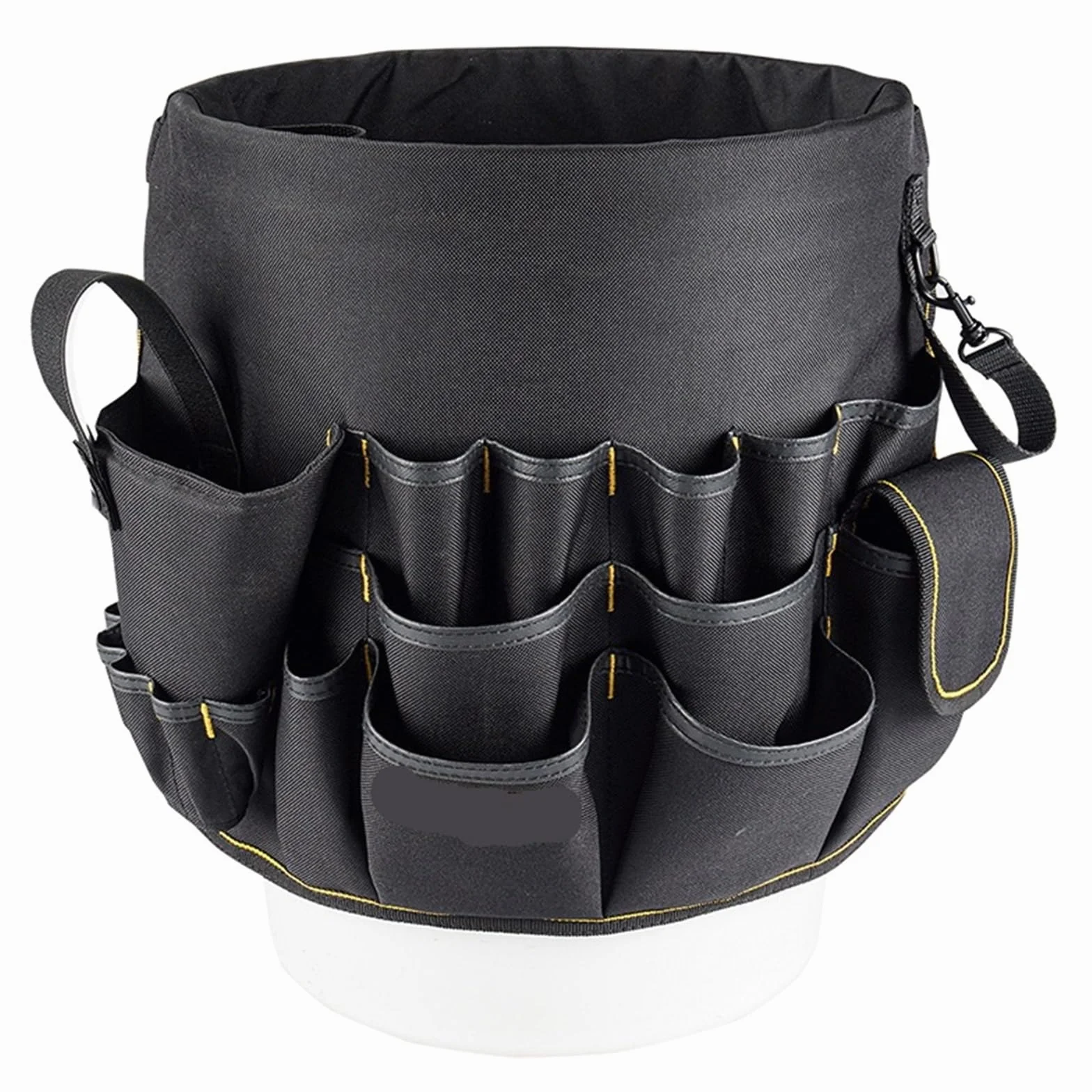 Organizer per attrezzi con secchiello a tasche multiple, resistente all'acqua, per secchi da 3,5-5 galloni