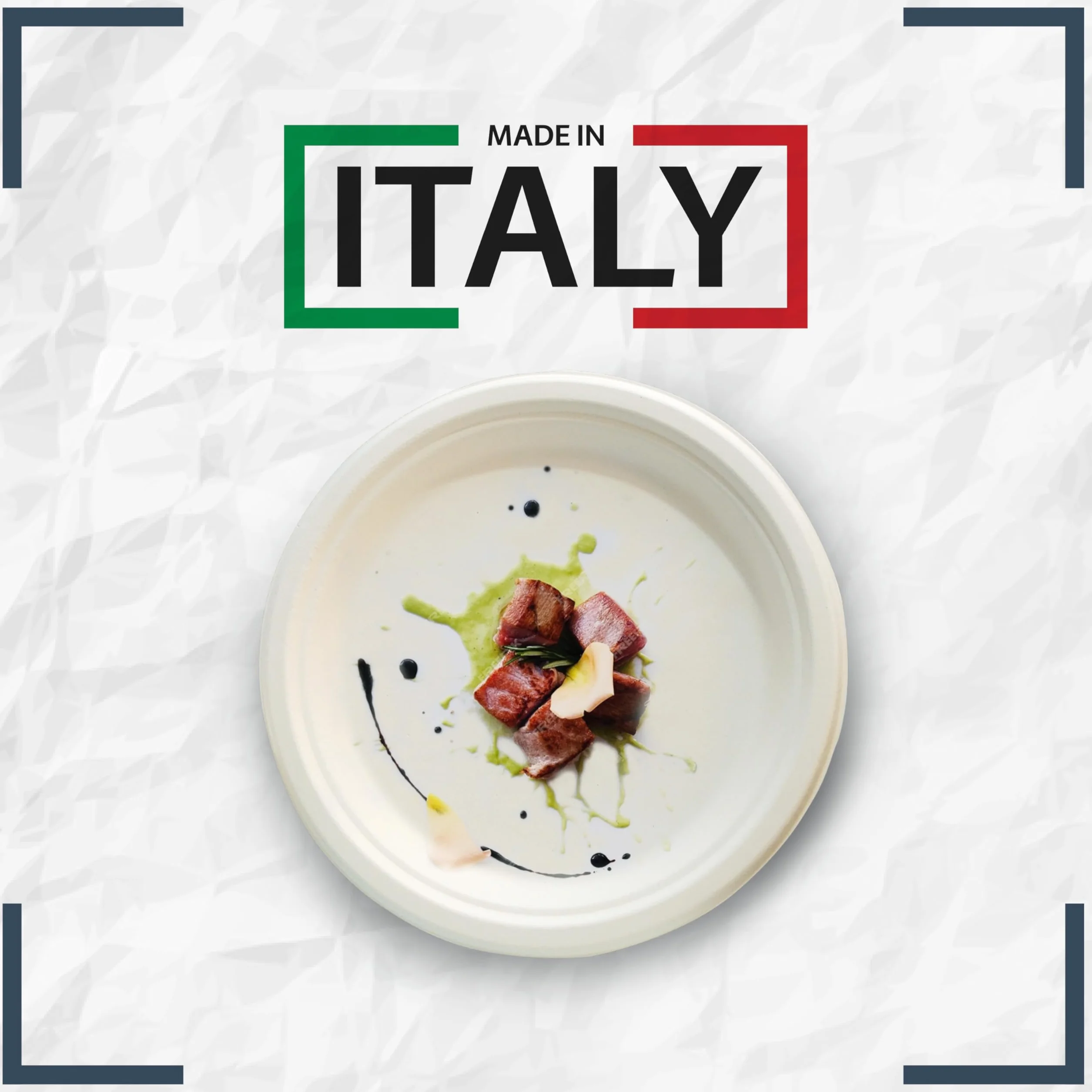 DETERMONDO Set di 150 Piatti Piani 23 cm in Carta Biodegradabile Compostabile per Feste e Catering