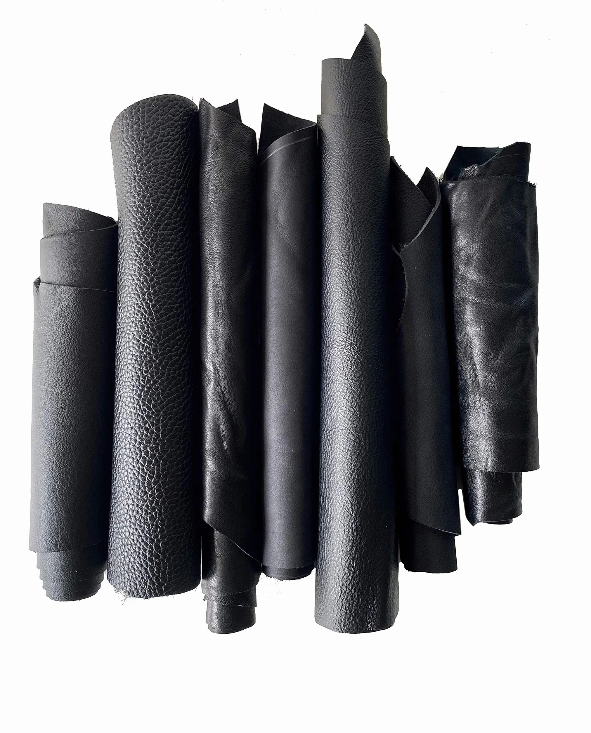 IPEA 1 kg Ritagli di Vera Pelle Nera – Scampoli in Pelle Premium Made in Italy