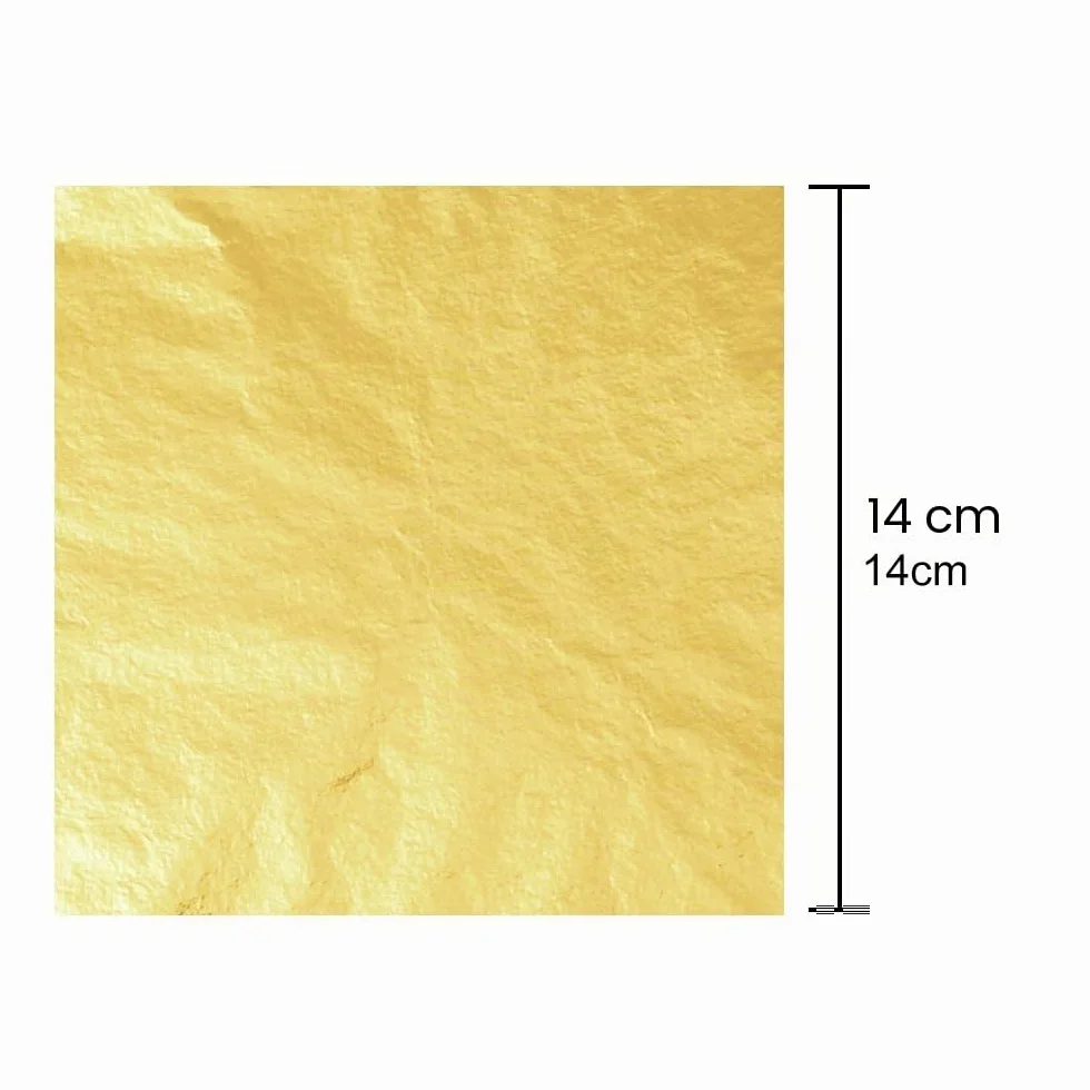 Kuuqa, fogli di foglia oro, ideali per doratura, artigianato, progetti artistici e decorazioni, 100 pezzi Oro